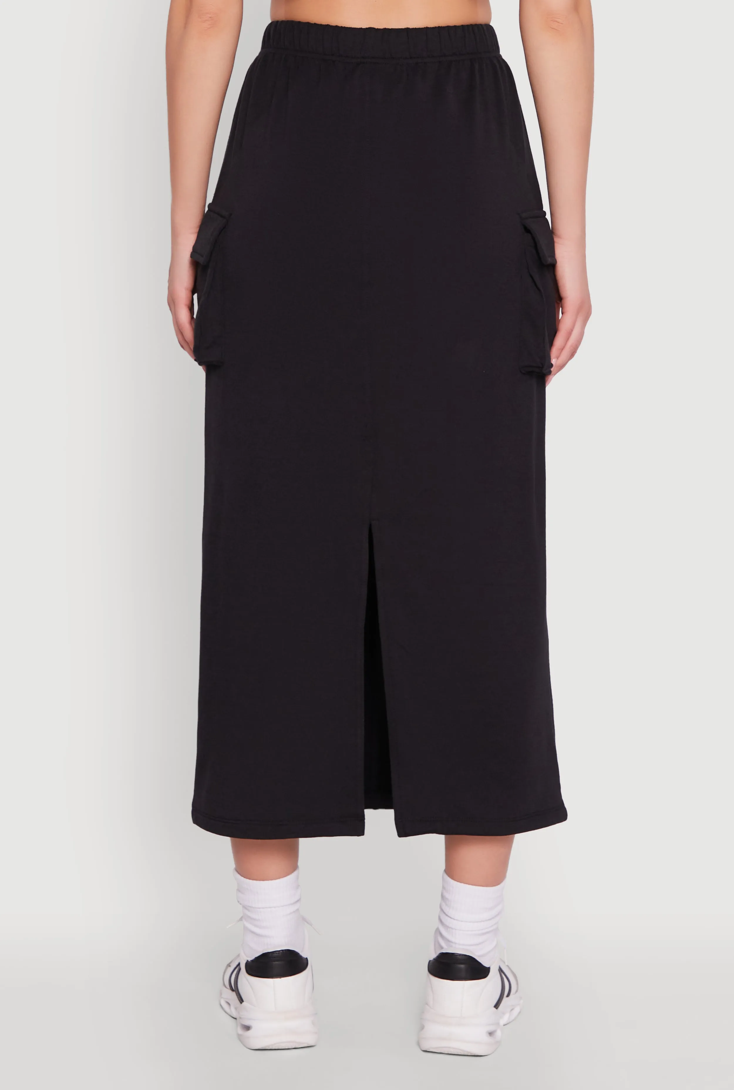Fleece Toggle Drawstring Cargo Pocket Midi Skirt sold by Rainbow product image thumbnail 5