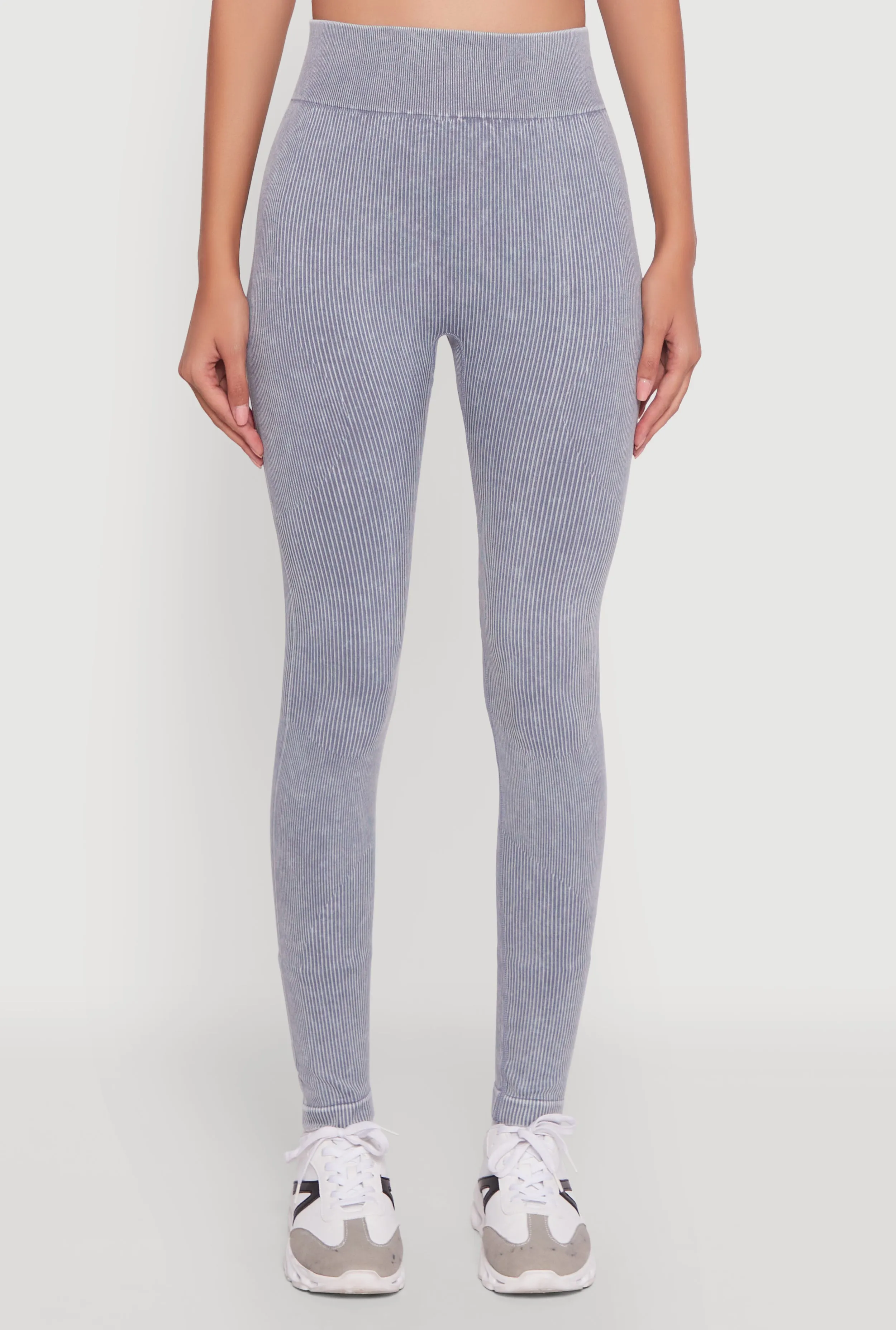 High Waisted Ribbed Knit Seamless Leggings sold by Rainbow product image thumbnail 3