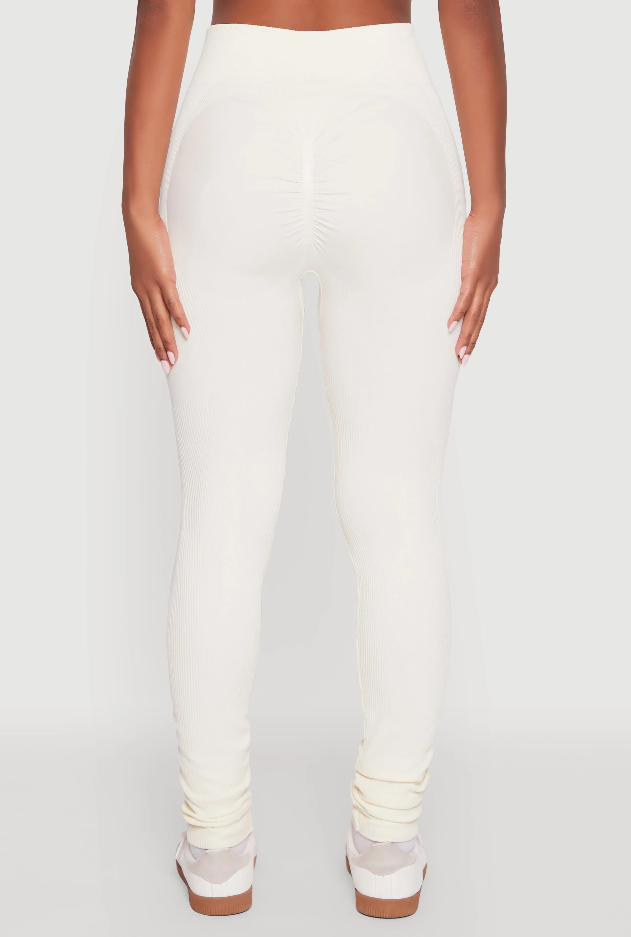 Seamless Ribbed High Waisted Leggings sold by Rainbow product image thumbnail 5