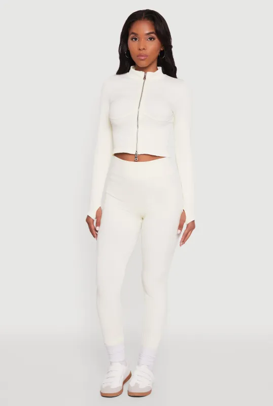 Seamless Ribbed High Waisted Leggings sold by Rainbow