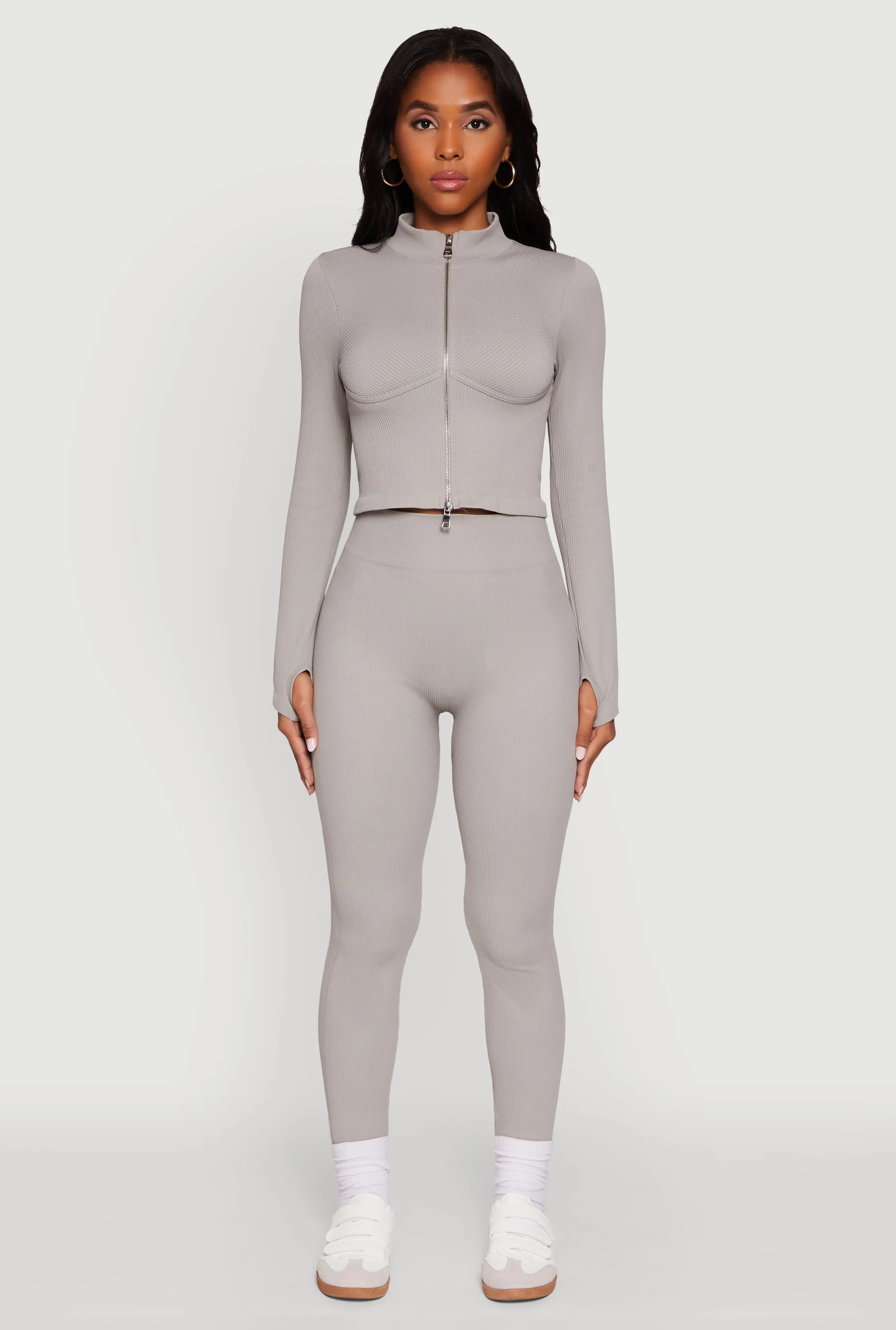 Seamless Ribbed High Waisted Leggings sold by Rainbow product image thumbnail 2
