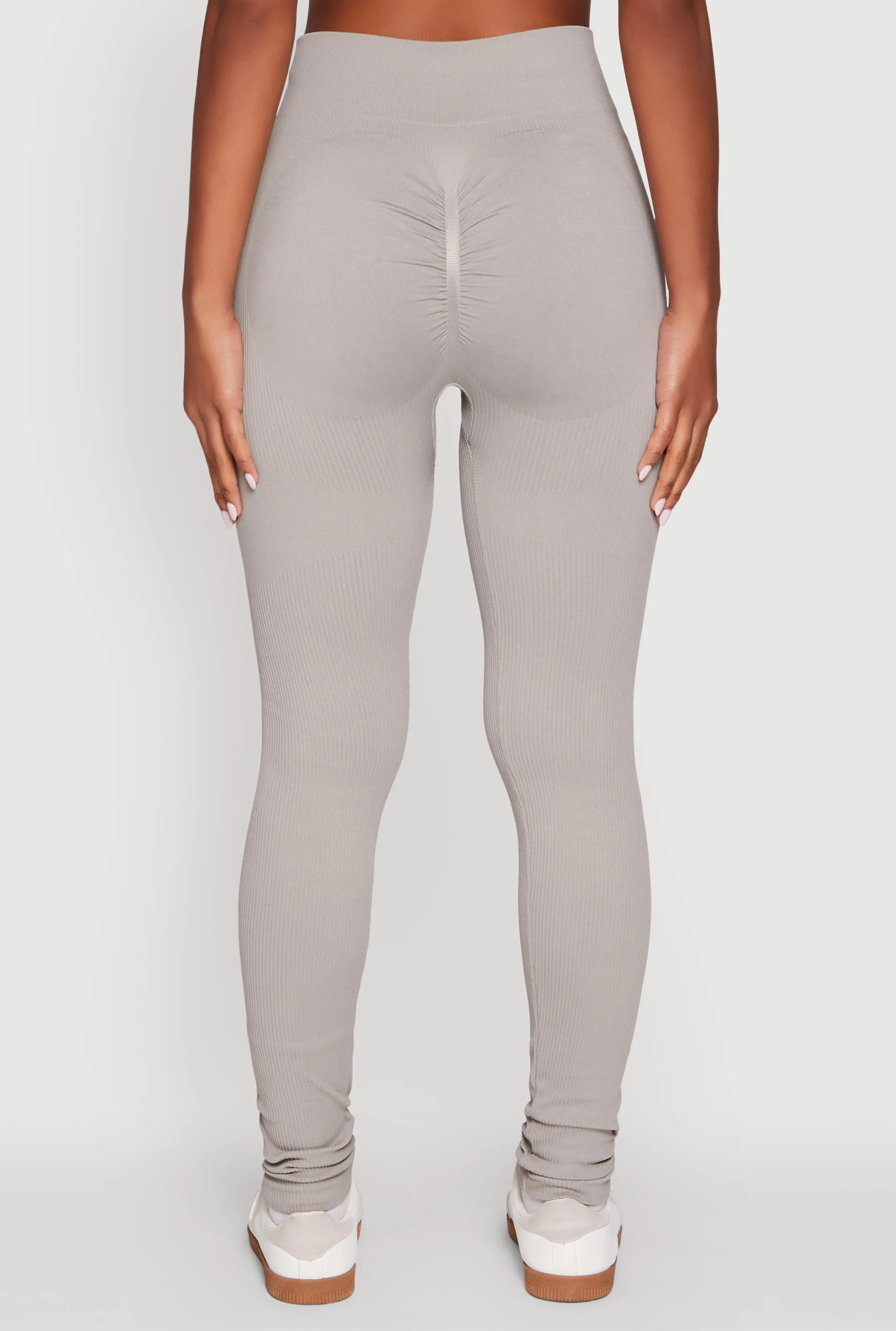 Seamless Ribbed High Waisted Leggings sold by Rainbow product image thumbnail 5