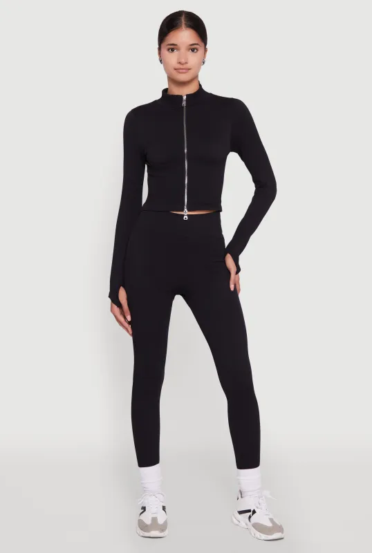 Seamless Ribbed High Waisted Leggings sold by Rainbow