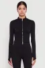 Seamless Ribbed Bustier Detail Cropped Track Jacket sold by Rainbow