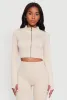 Seamless Ribbed Zip Front Cropped Track Jacket sold by Rainbow