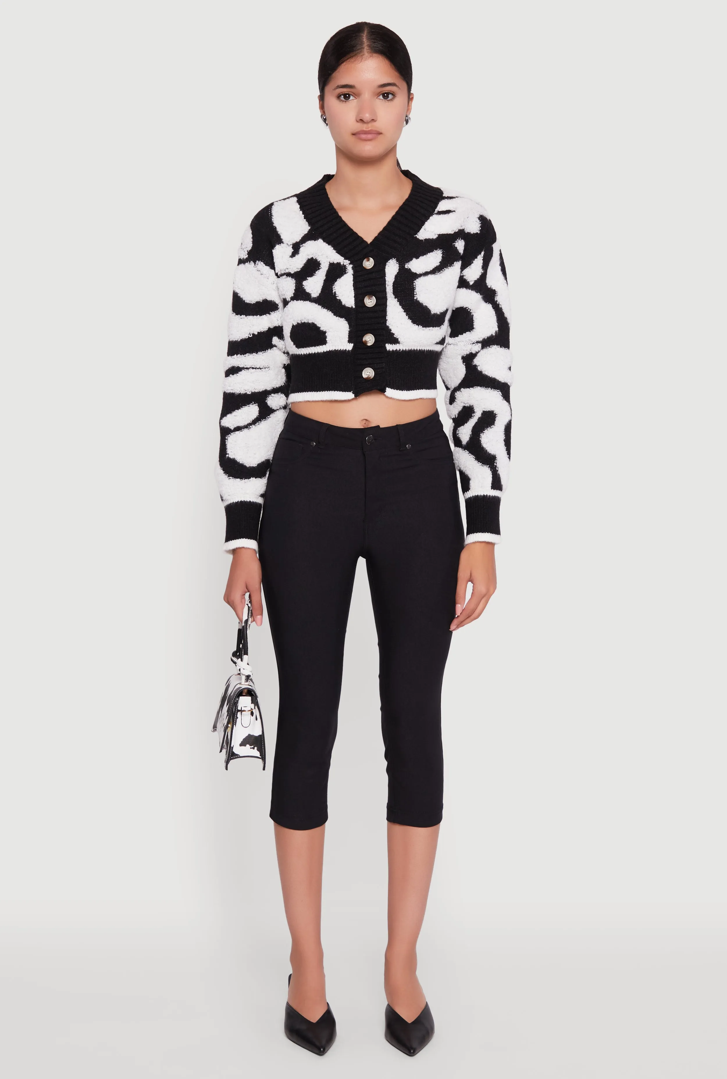 Tufted Knit Button Front Cropped Cardigan sold by Rainbow product image thumbnail 3