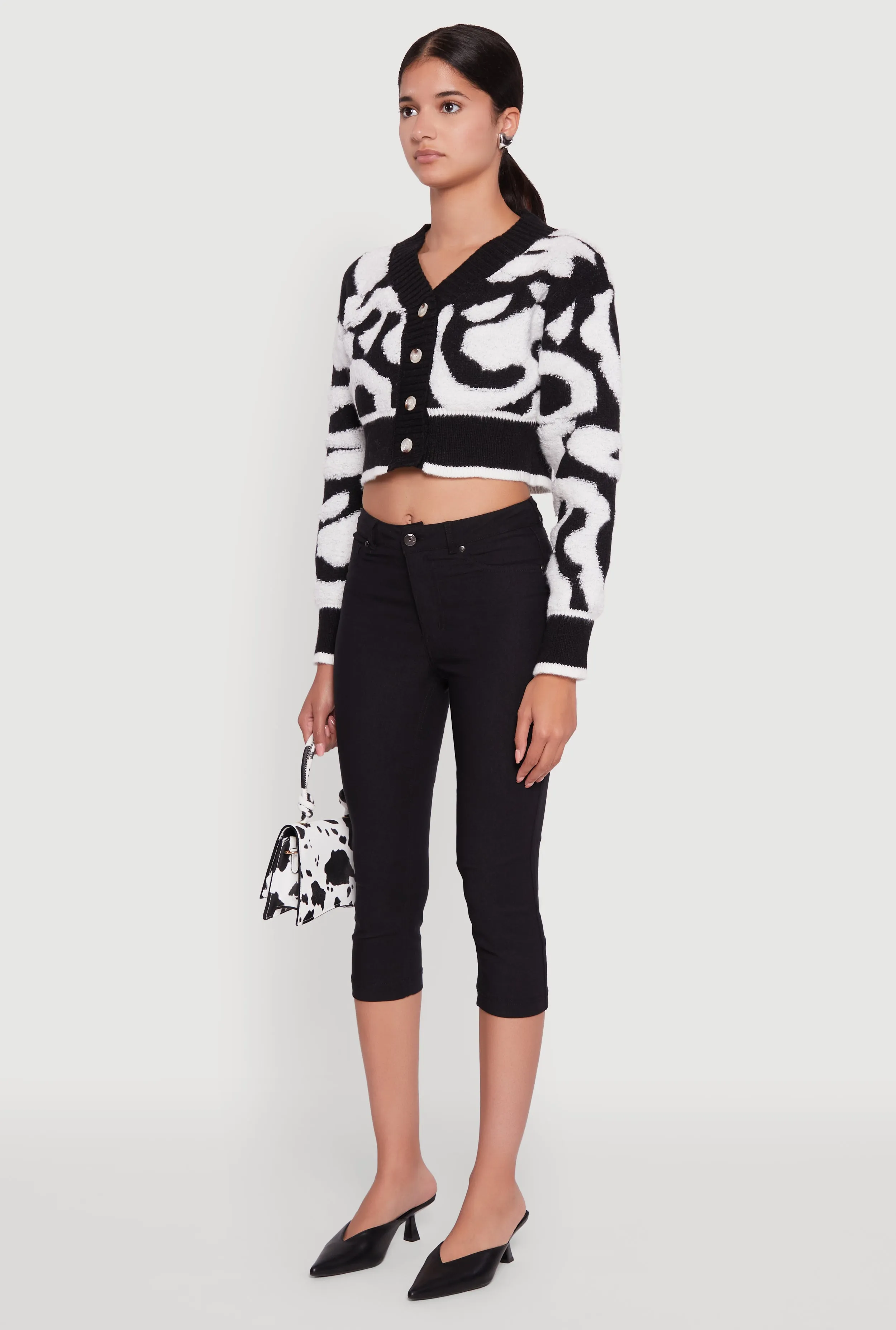 Tufted Knit Button Front Cropped Cardigan sold by Rainbow product image thumbnail 5