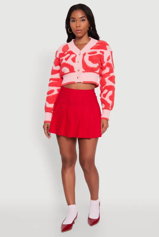 Tufted Knit Button Front Cropped Cardigan sold by Rainbow