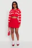 Chenille Heart Patterned Brushed Knit Cropped Cardigan sold by Rainbow