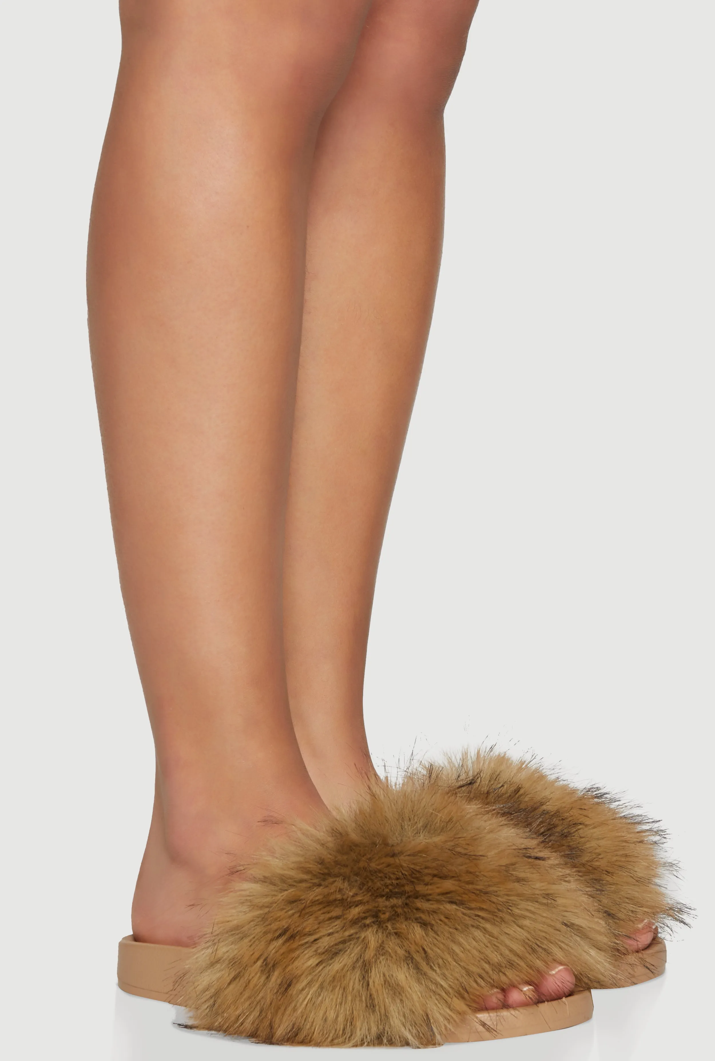 Faux Fur Open Toe Slide Sandals sold by Rainbow product image thumbnail 2