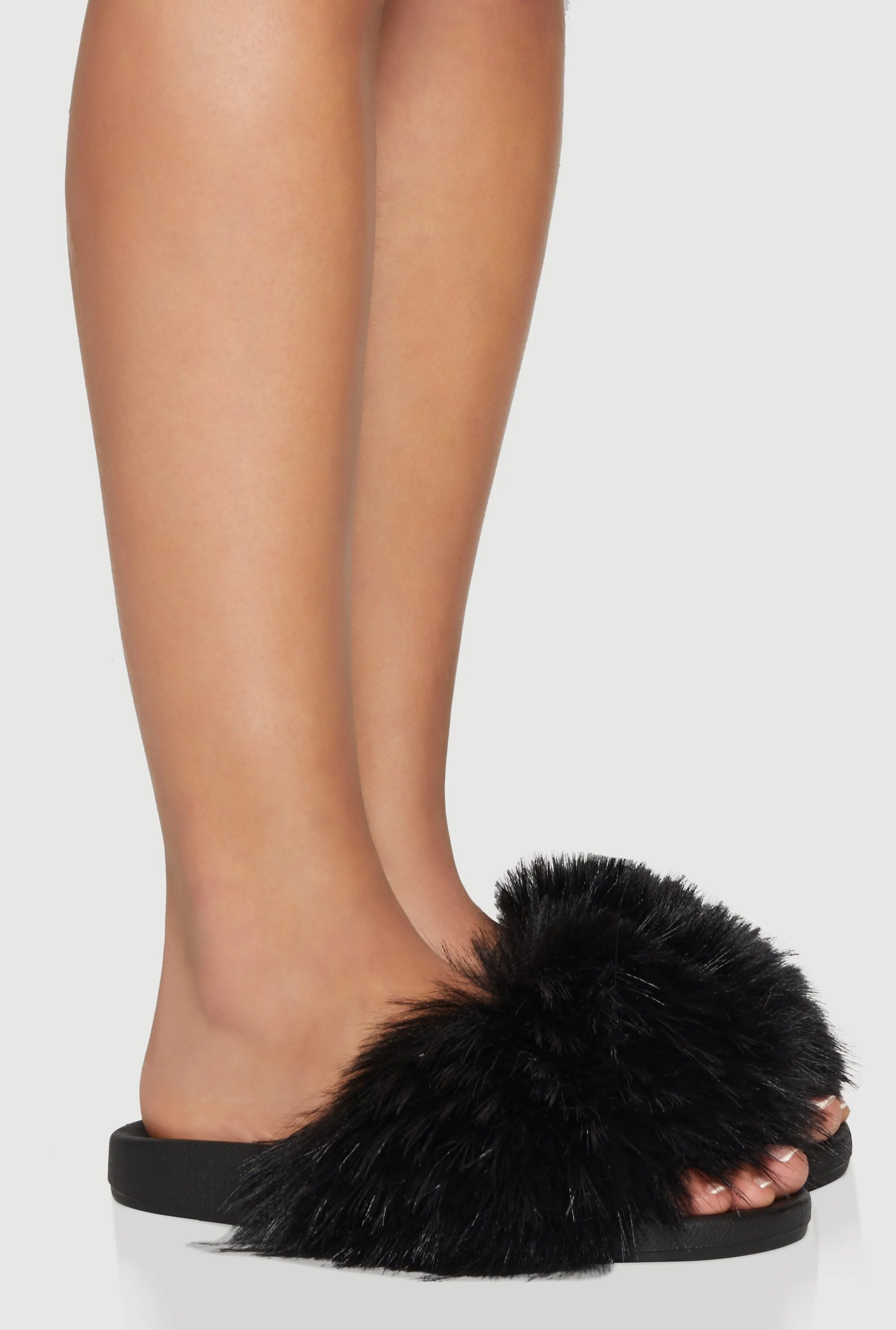 Faux Fur Open Toe Slide Sandals sold by Rainbow product image thumbnail 2