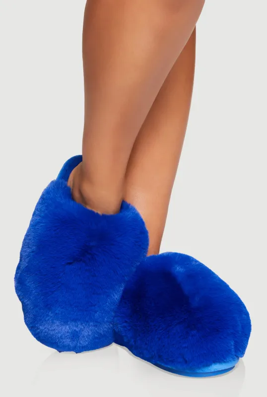 Fuzzy Round Toe Slippers sold by Rainbow