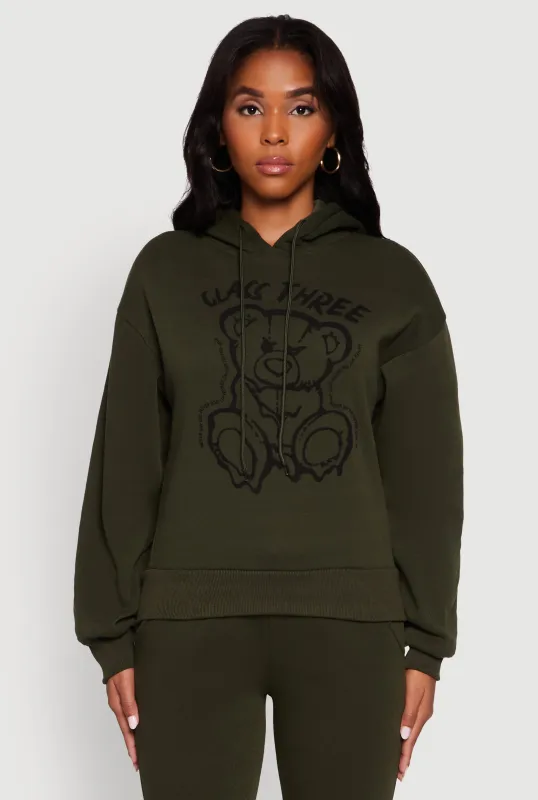 Bear Graphic Fleece Pullover Hoodie sold by Rainbow