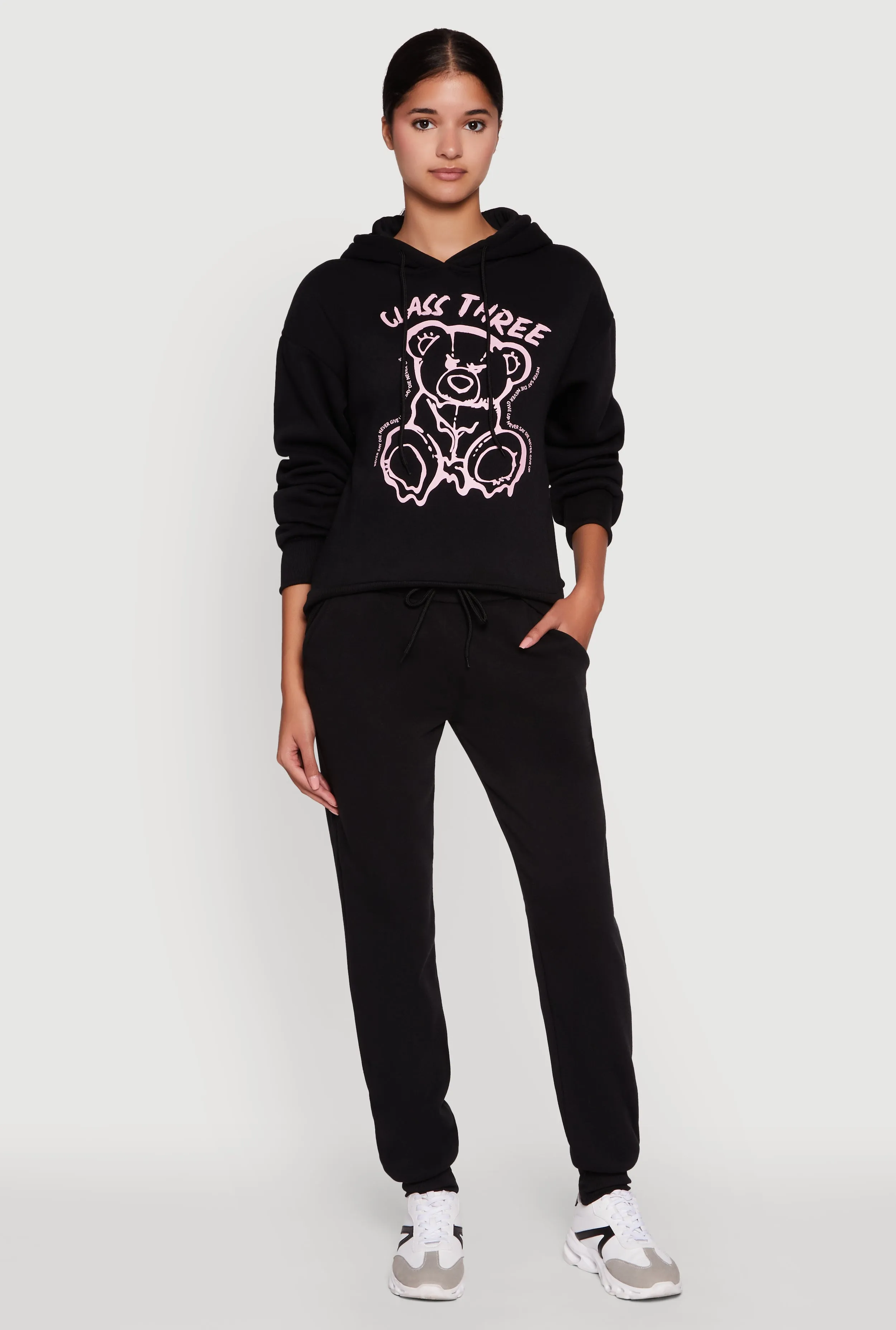 Mid Rise Solid Fleece Joggers sold by Rainbow