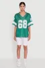 68 Graphic V-Neck Football Jersey sold by Rainbow