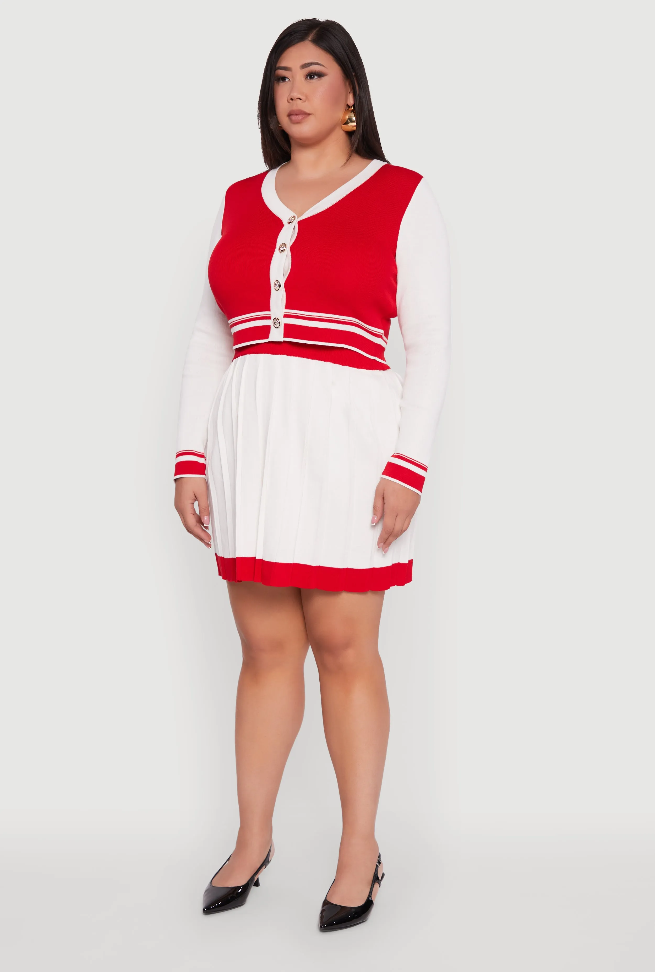 Plus Size Color Blocked Cropped Cardigan sold by Rainbow product image thumbnail 5