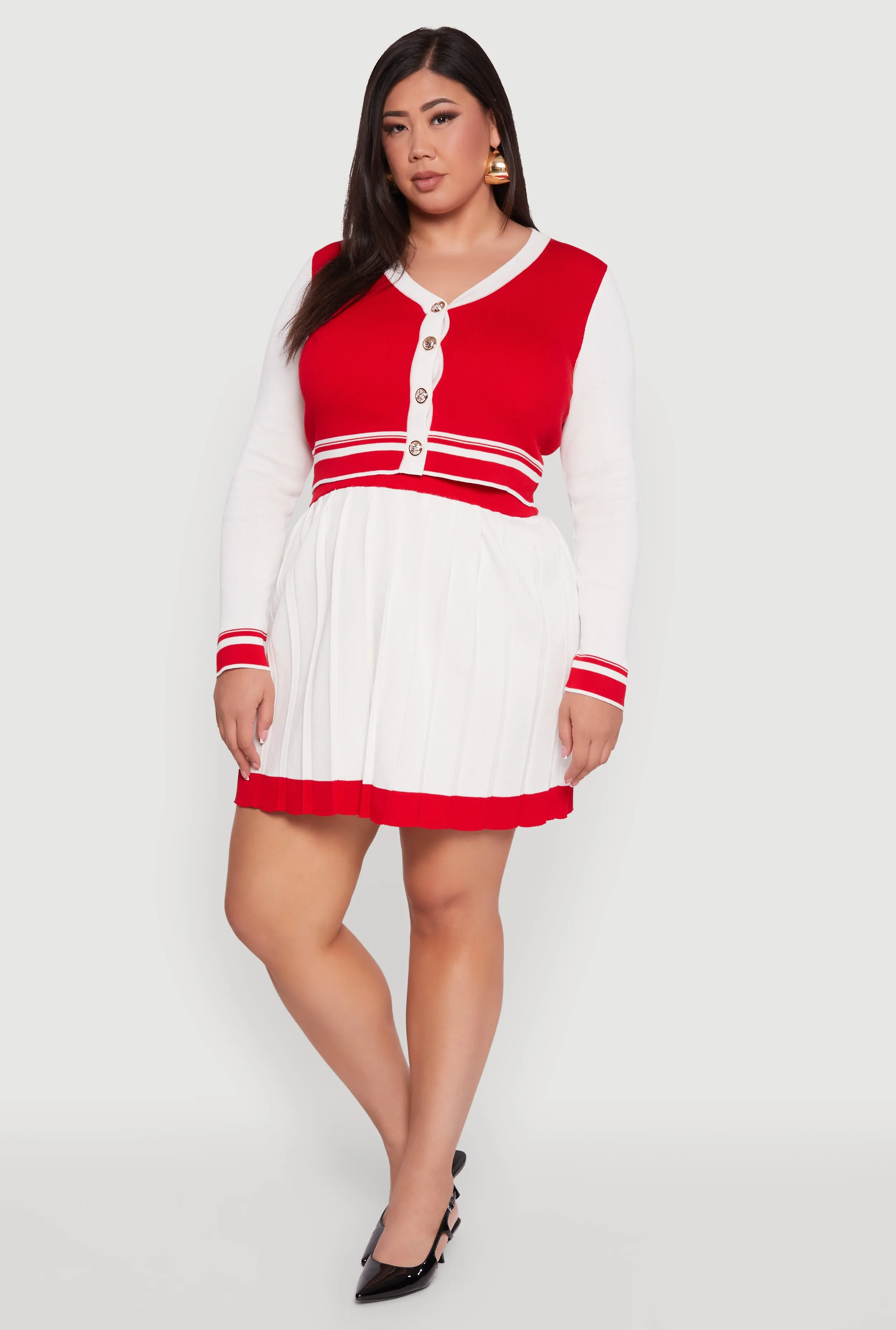 Plus Size Color Blocked Cropped Cardigan sold by Rainbow product image thumbnail 3