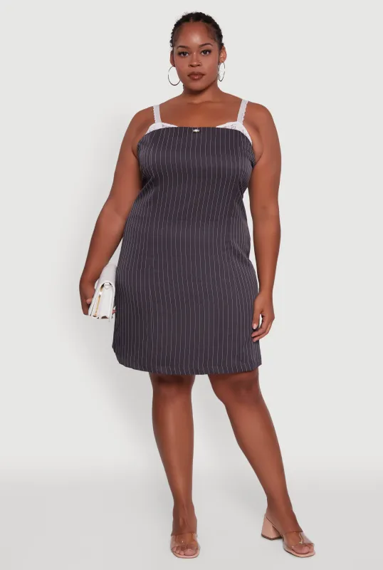 Plus Size Lace Detail Sleeveless Sheath Dress sold by Rainbow