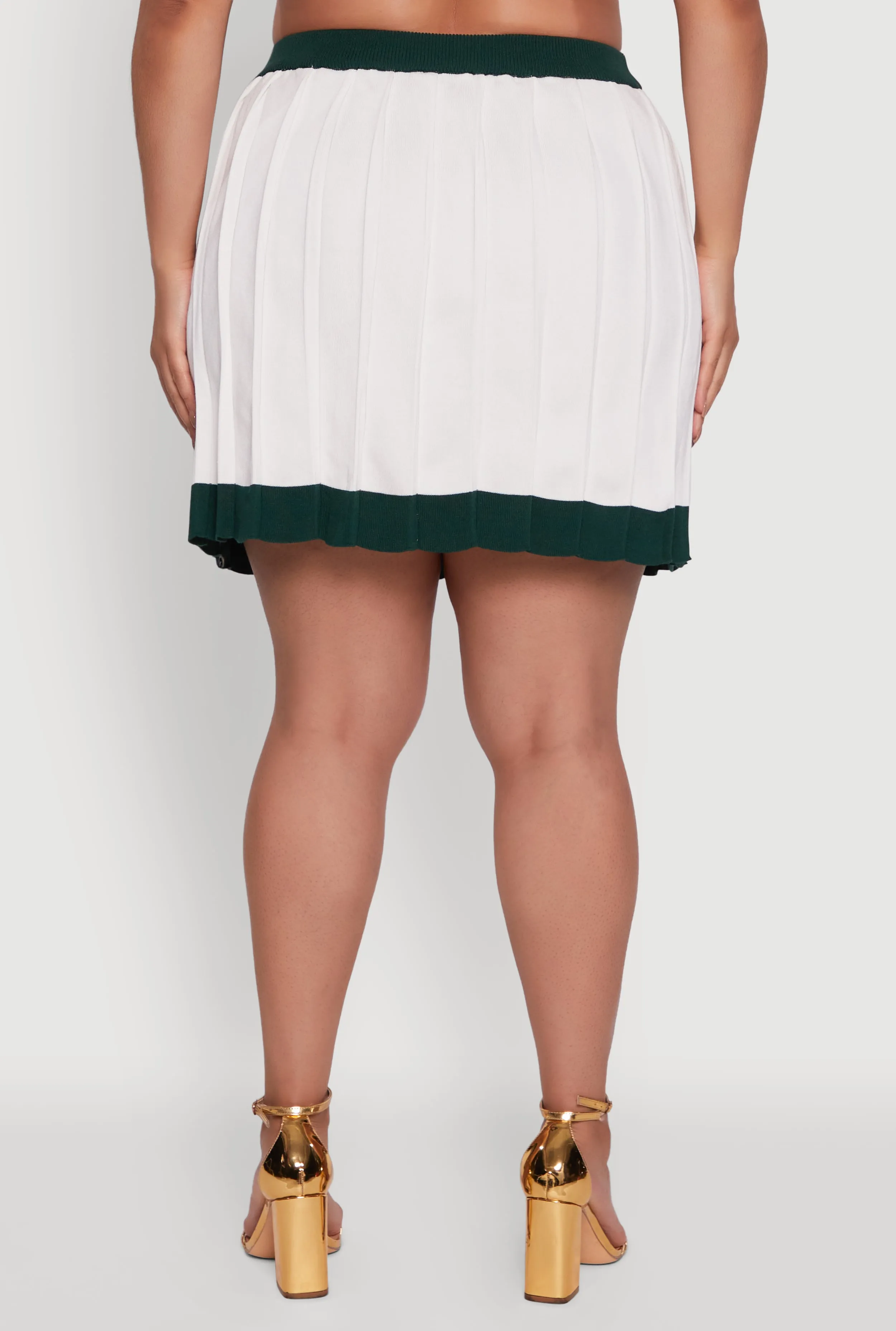 Plus Size Color Blocked Pleated Midi Skirt sold by Rainbow product image thumbnail 5