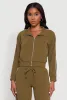 Crepe Knit Zip Front Jacket with Contrast Piping sold by Rainbow