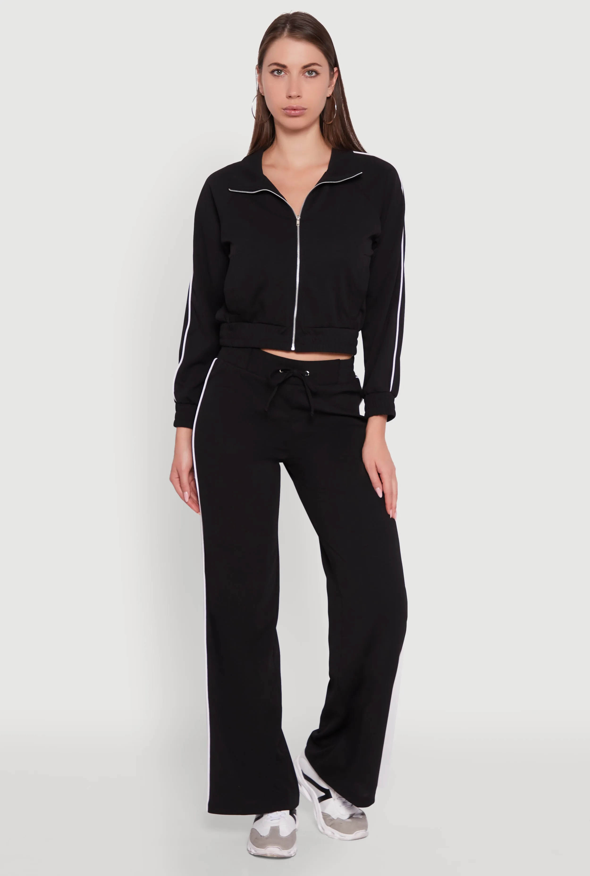 Wide Leg Crepe Knit Casual Pants sold by Rainbow