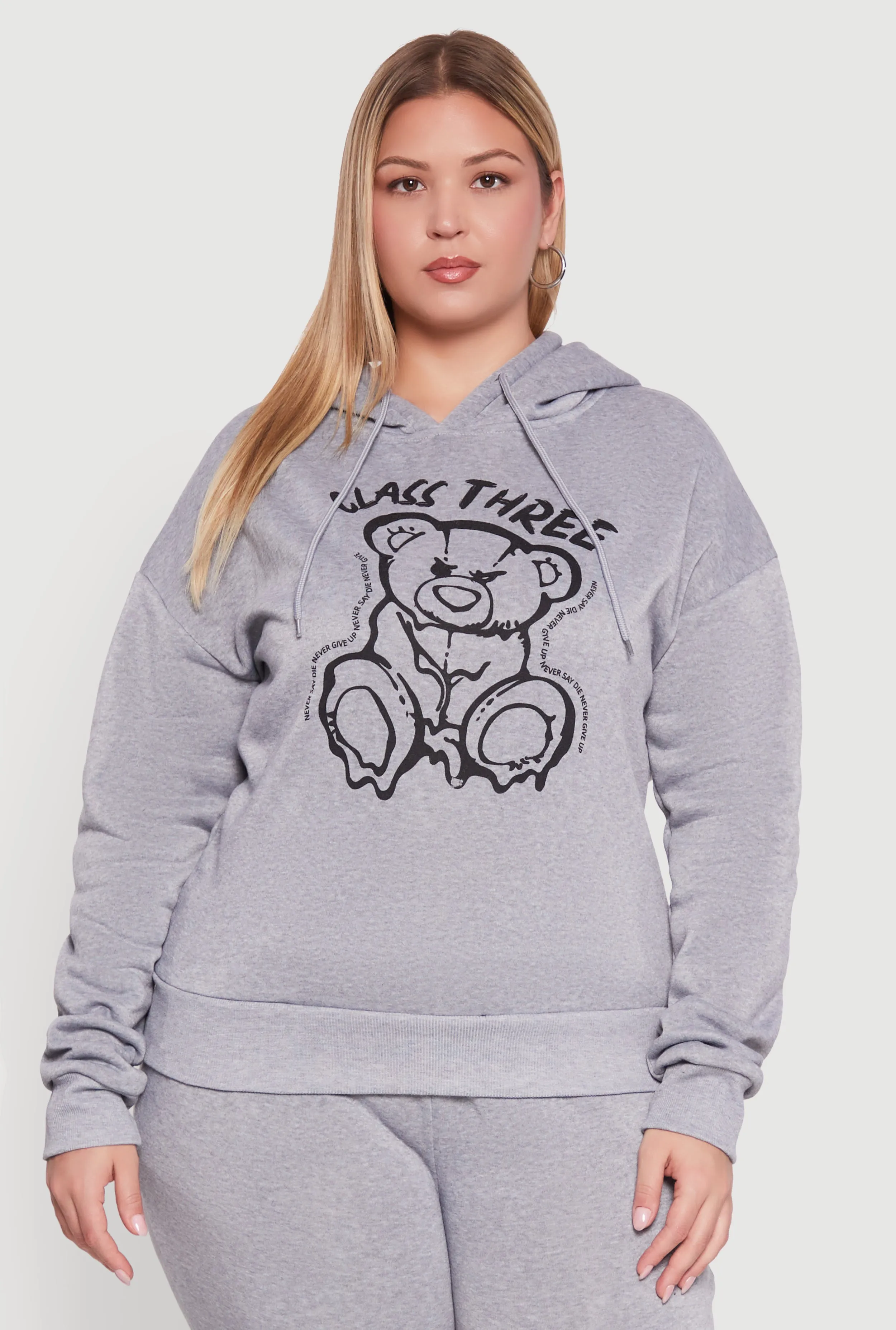 Plus Size Class Three Graphic Pullover Hoodie sold by Rainbow