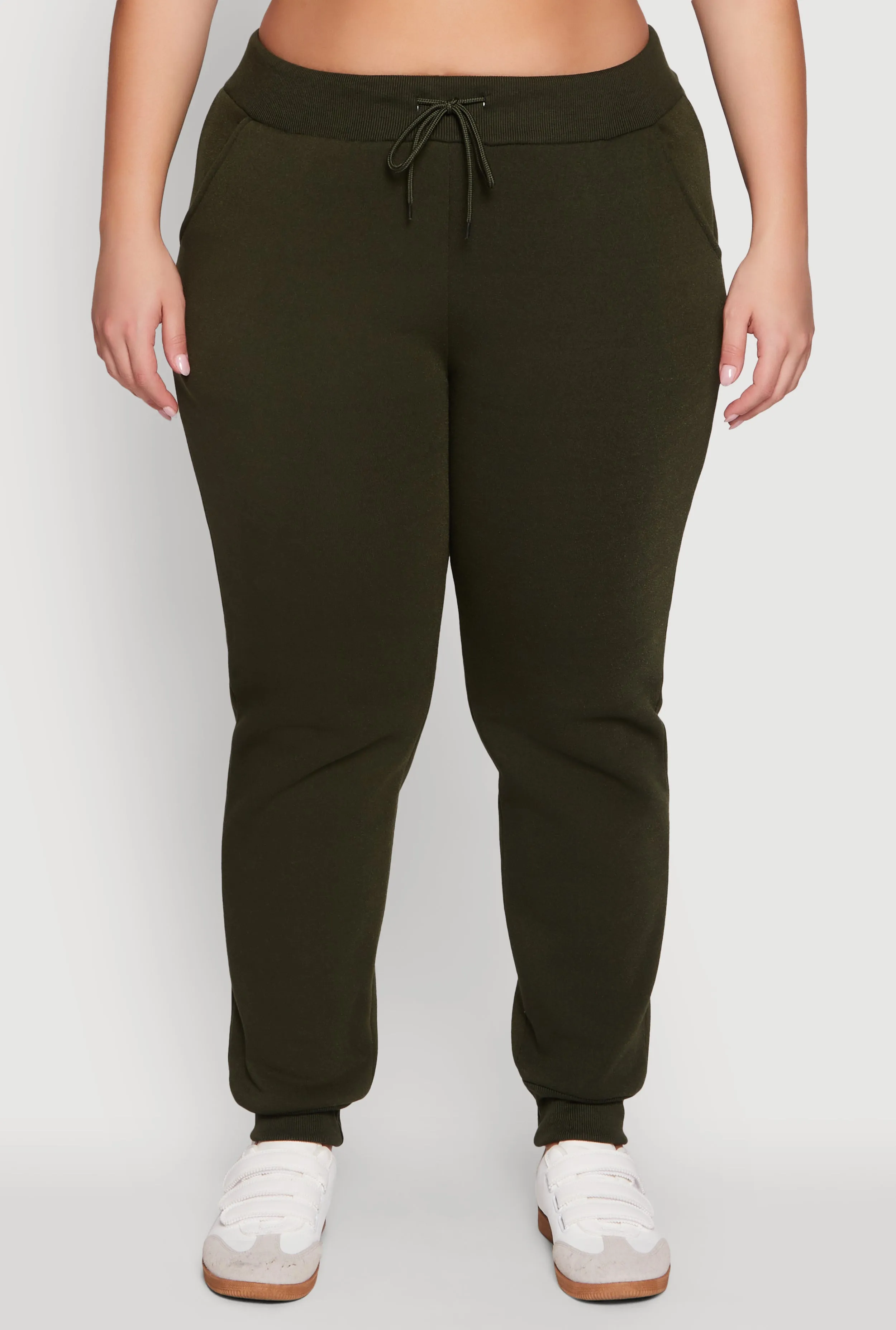 Plus Size High Waisted Fleece Drawstring Waist Joggers sold by Rainbow product image thumbnail 3