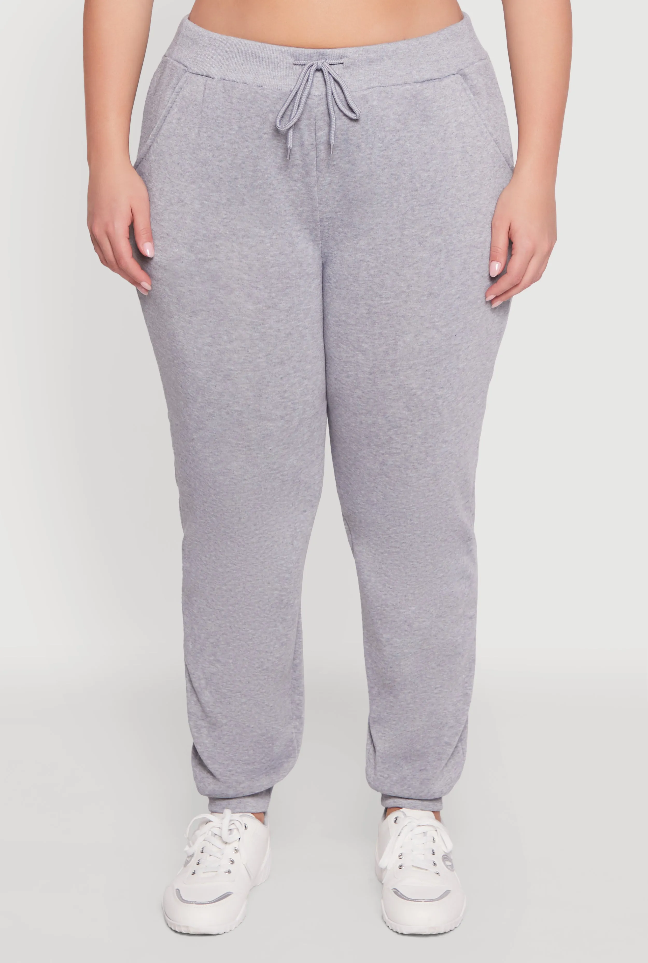 Plus Size High Waisted Fleece Drawstring Waist Joggers sold by Rainbow product image thumbnail 3