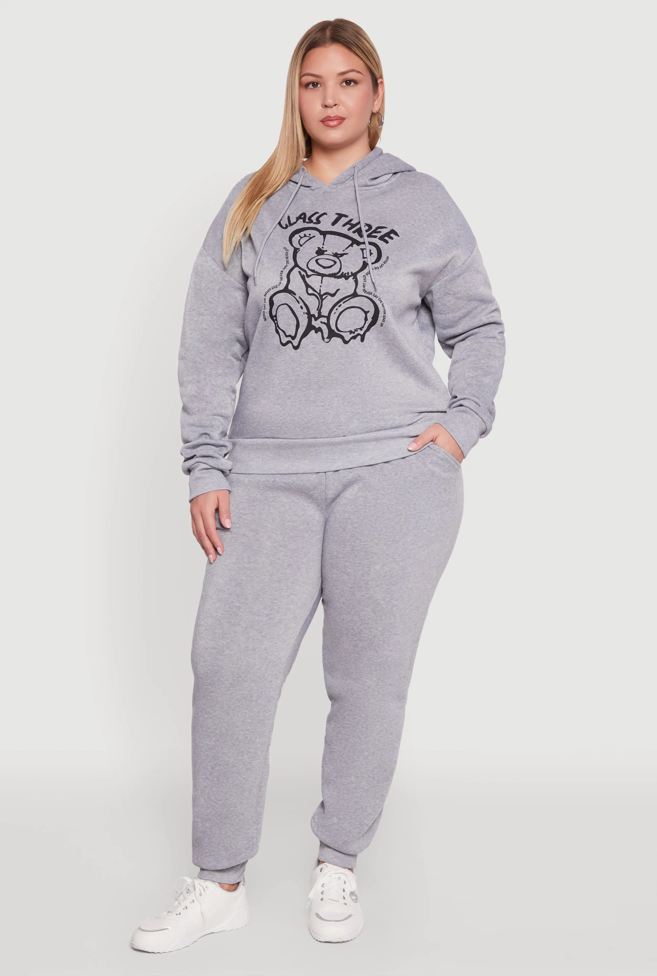 Plus Size High Waisted Fleece Drawstring Waist Joggers sold by Rainbow