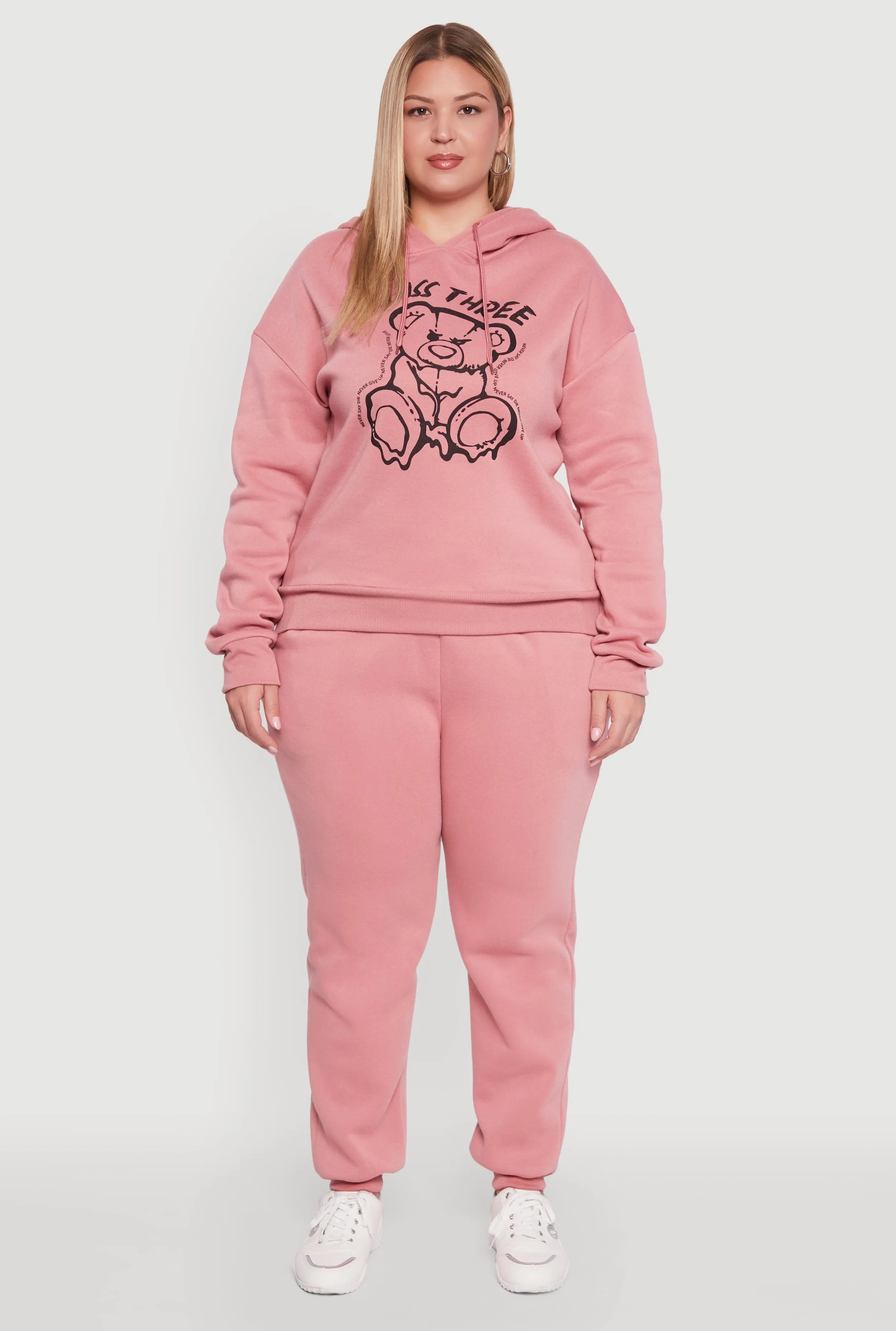 Plus Size High Waisted Fleece Drawstring Waist Joggers sold by Rainbow product image thumbnail 2