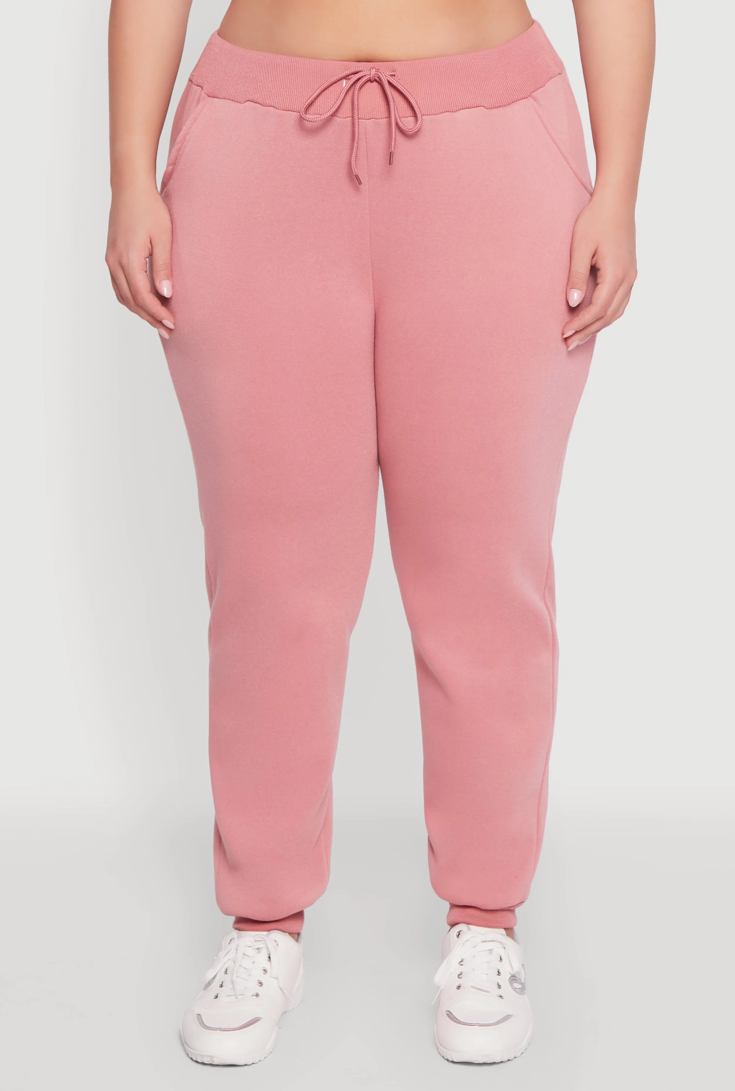 Plus Size High Waisted Fleece Drawstring Waist Joggers sold by Rainbow product image thumbnail 3