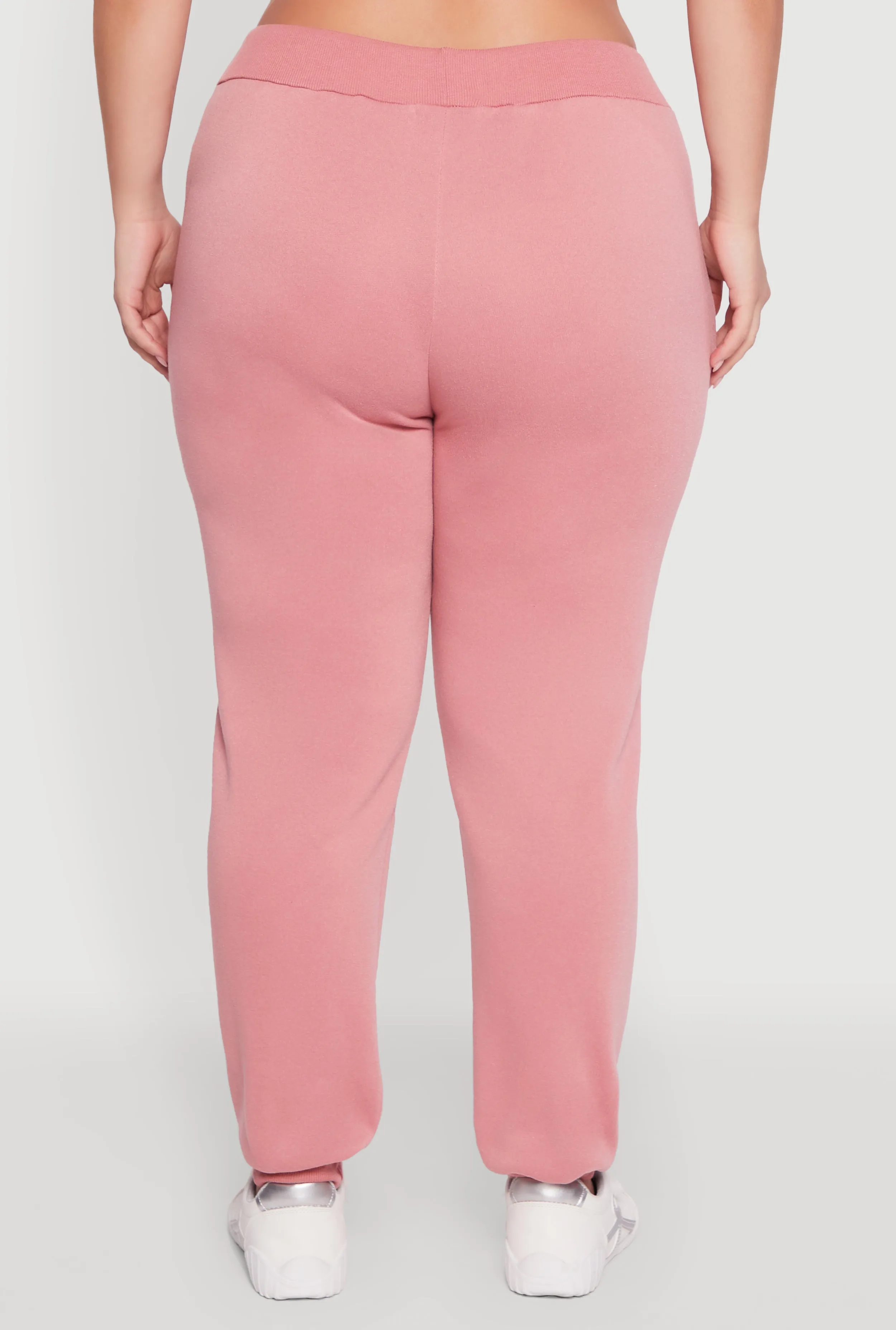 Plus Size High Waisted Fleece Drawstring Waist Joggers sold by Rainbow product image thumbnail 5