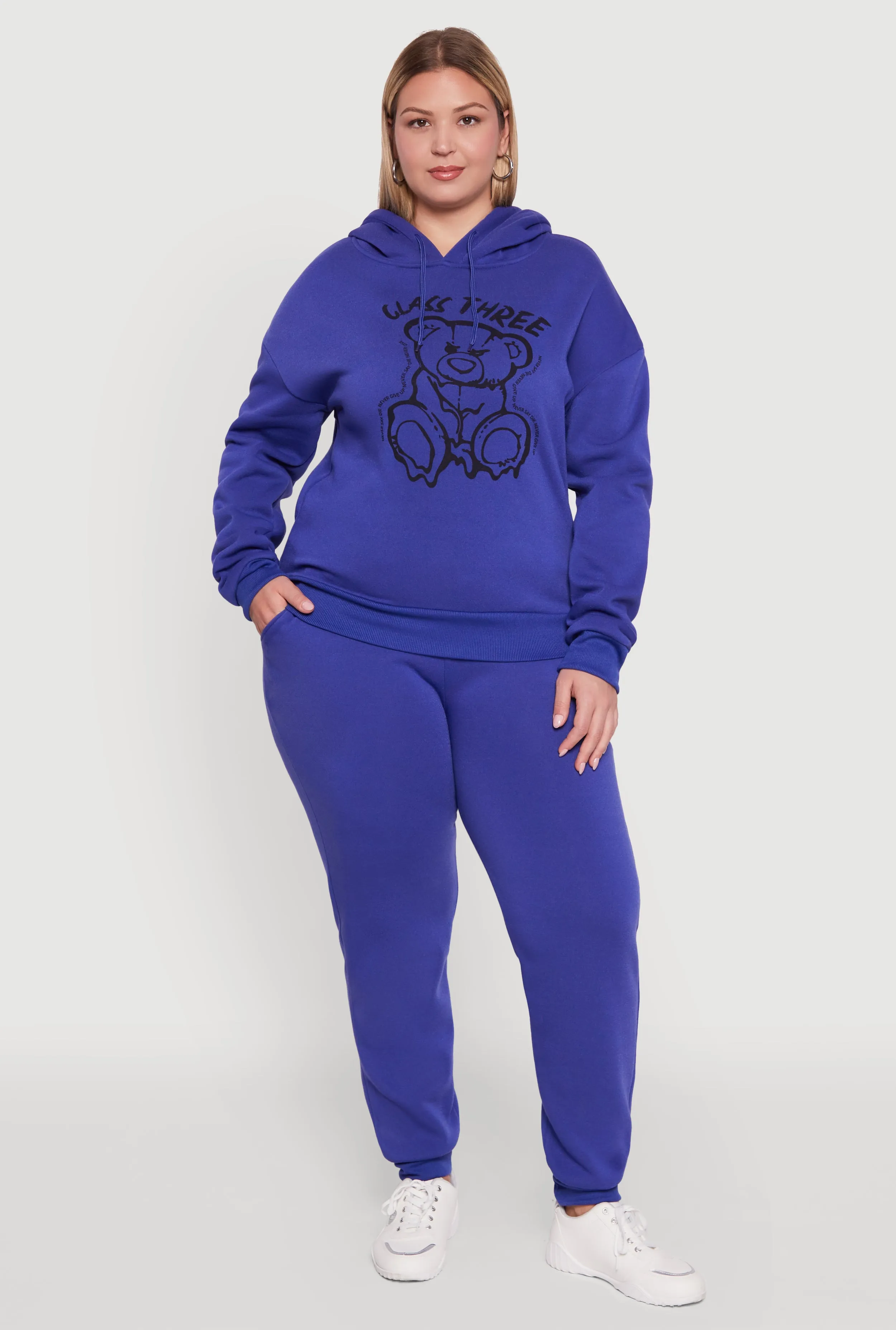 Plus Size High Waisted Fleece Drawstring Waist Joggers sold by Rainbow