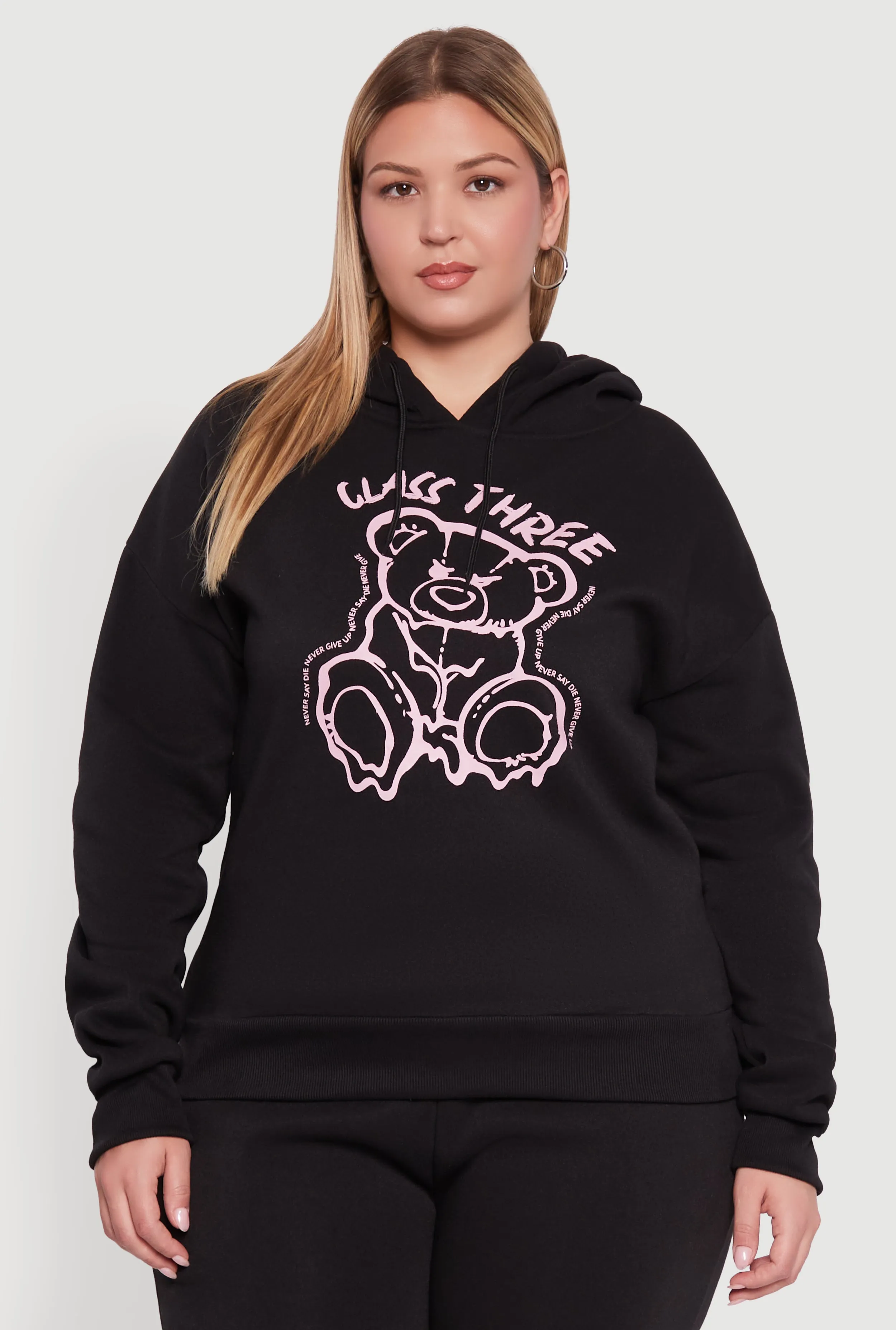 Plus Size Class Three Graphic Pullover Hoodie sold by Rainbow