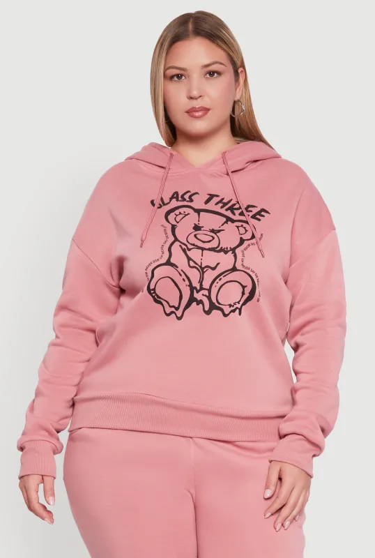 Plus Size Class Three Graphic Pullover Hoodie sold by Rainbow