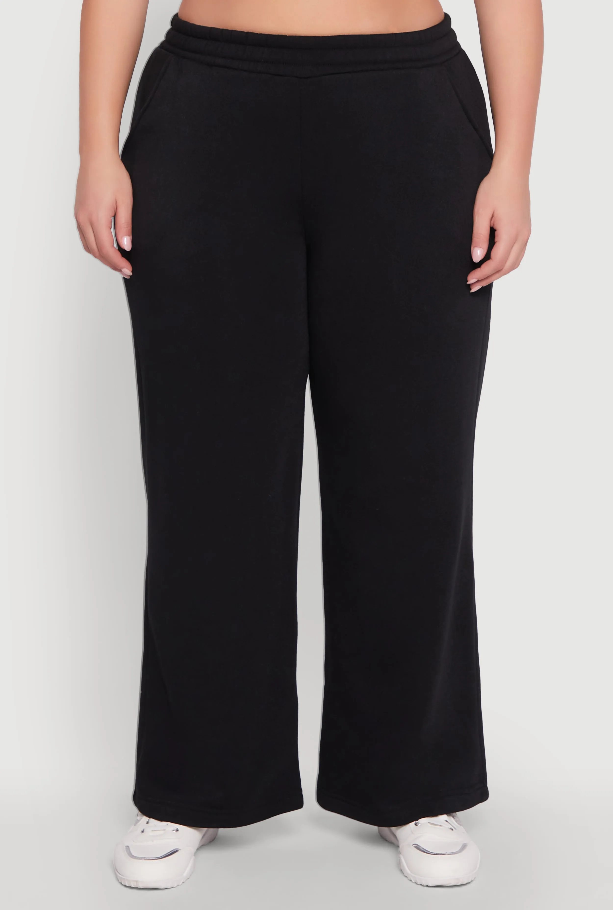 Plus Size Fleece High Waisted Wide Leg Sweatpants sold by Rainbow product image thumbnail 3