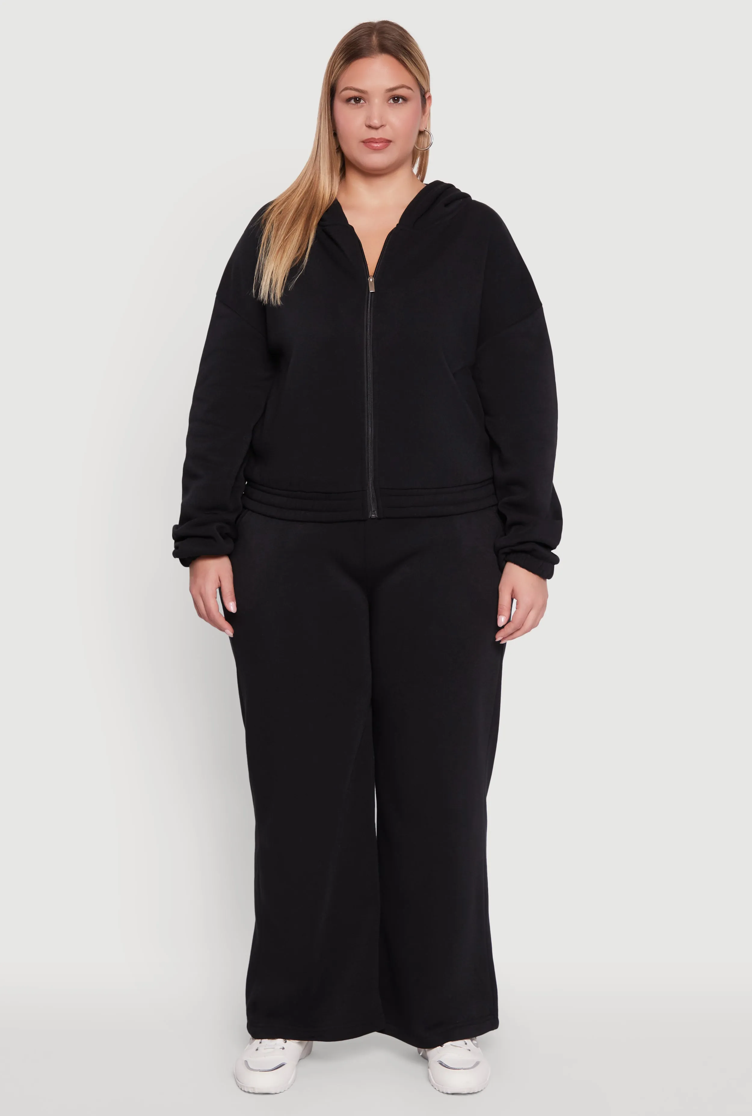 Plus Size Fleece High Waisted Wide Leg Sweatpants sold by Rainbow product image thumbnail 2