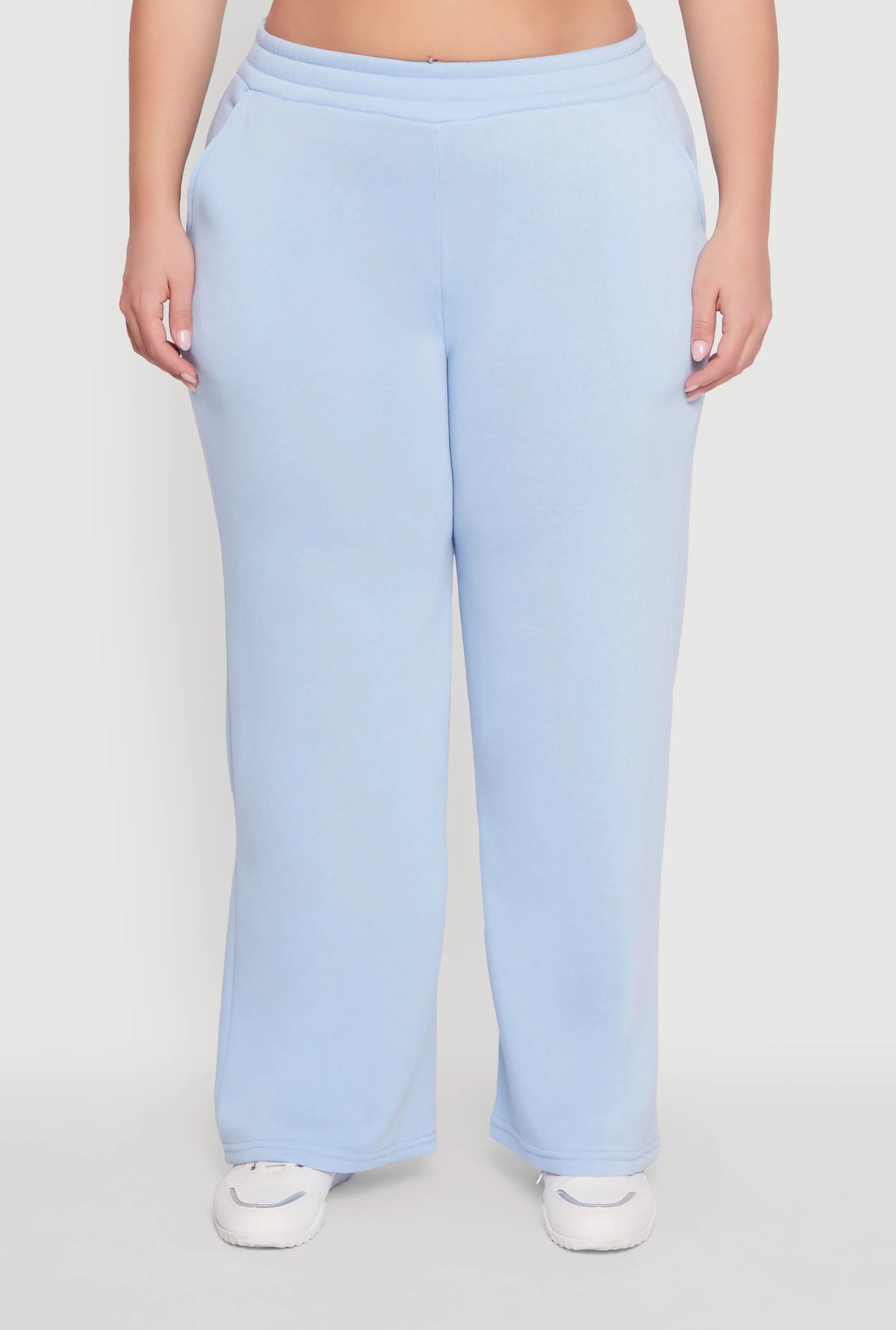 Plus Size Fleece High Waisted Wide Leg Sweatpants sold by Rainbow product image thumbnail 3