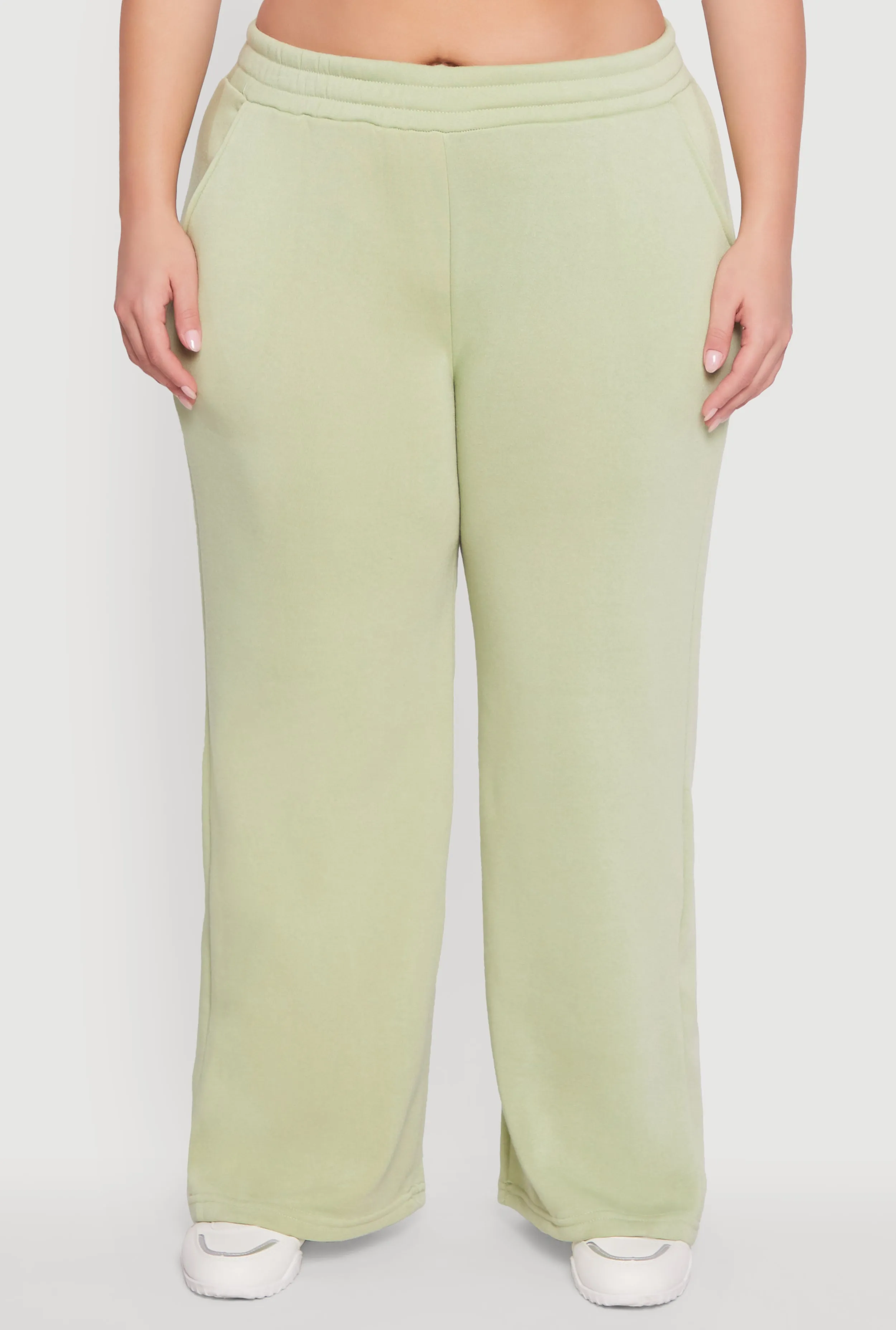 Plus Size Fleece High Waisted Wide Leg Sweatpants sold by Rainbow product image thumbnail 3