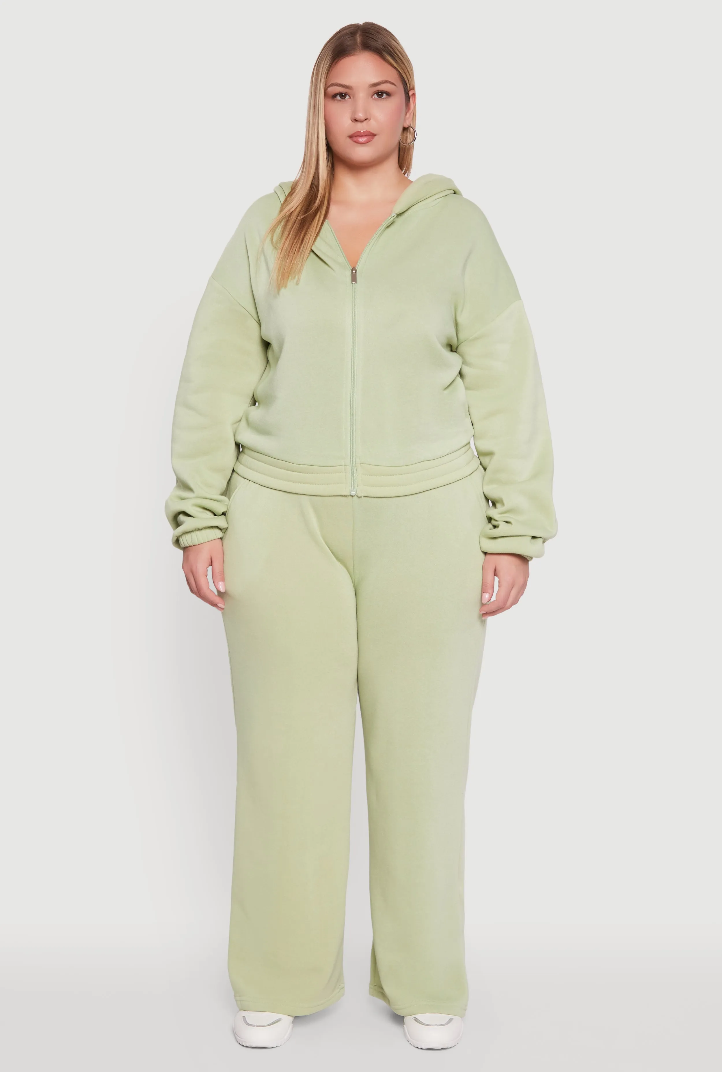 Plus Size Fleece High Waisted Wide Leg Sweatpants sold by Rainbow product image thumbnail 2
