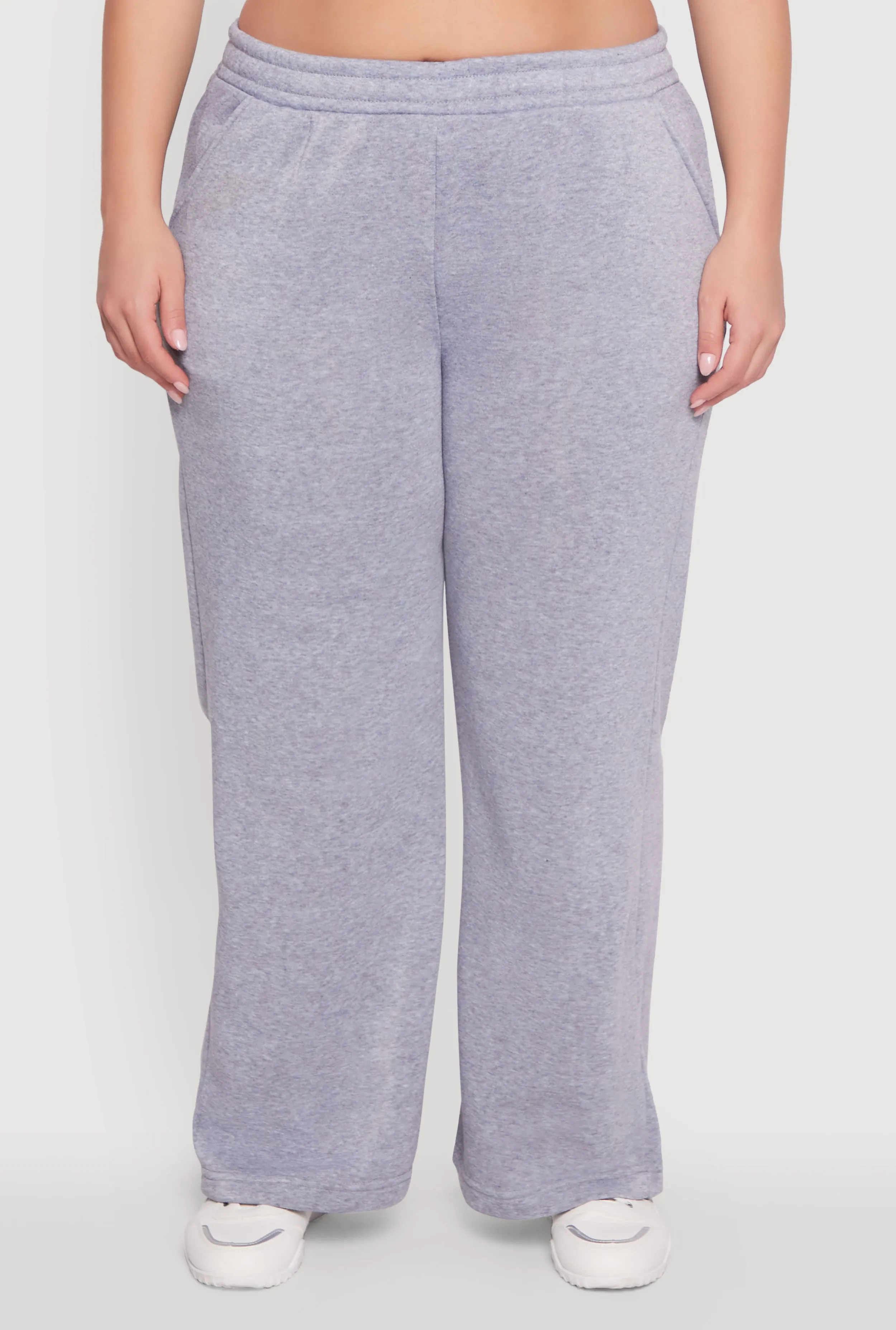 Plus Size Fleece High Waisted Wide Leg Sweatpants sold by Rainbow product image thumbnail 3