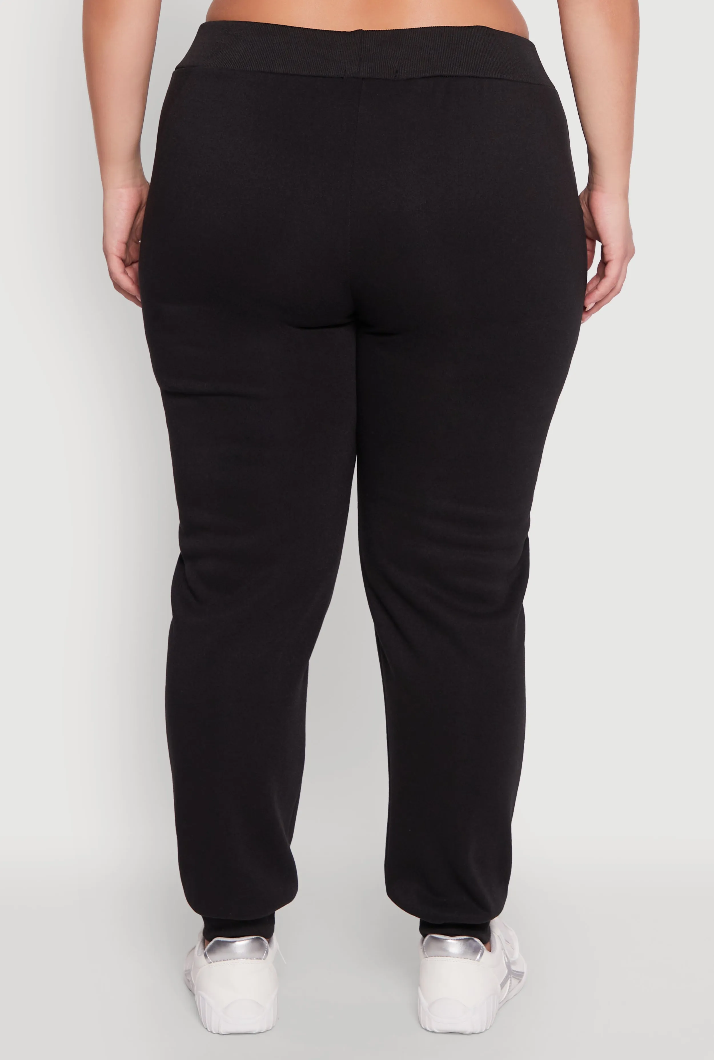 Plus Size High Waisted Fleece Drawstring Waist Joggers sold by Rainbow product image thumbnail 5