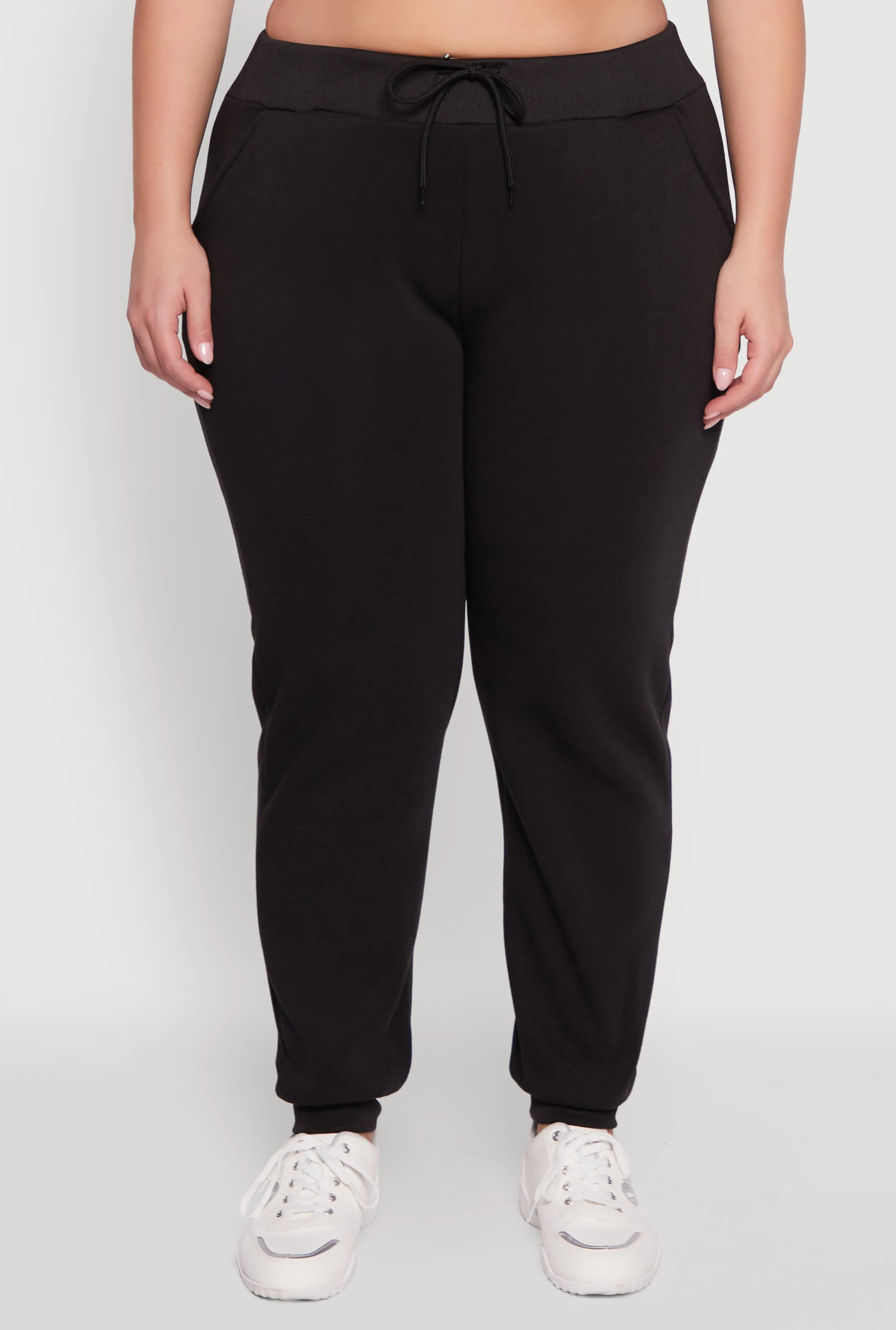 Plus Size High Waisted Fleece Drawstring Waist Joggers sold by Rainbow product image thumbnail 3