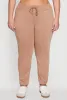 Plus Size High Waisted Fleece Drawstring Waist Joggers sold by Rainbow