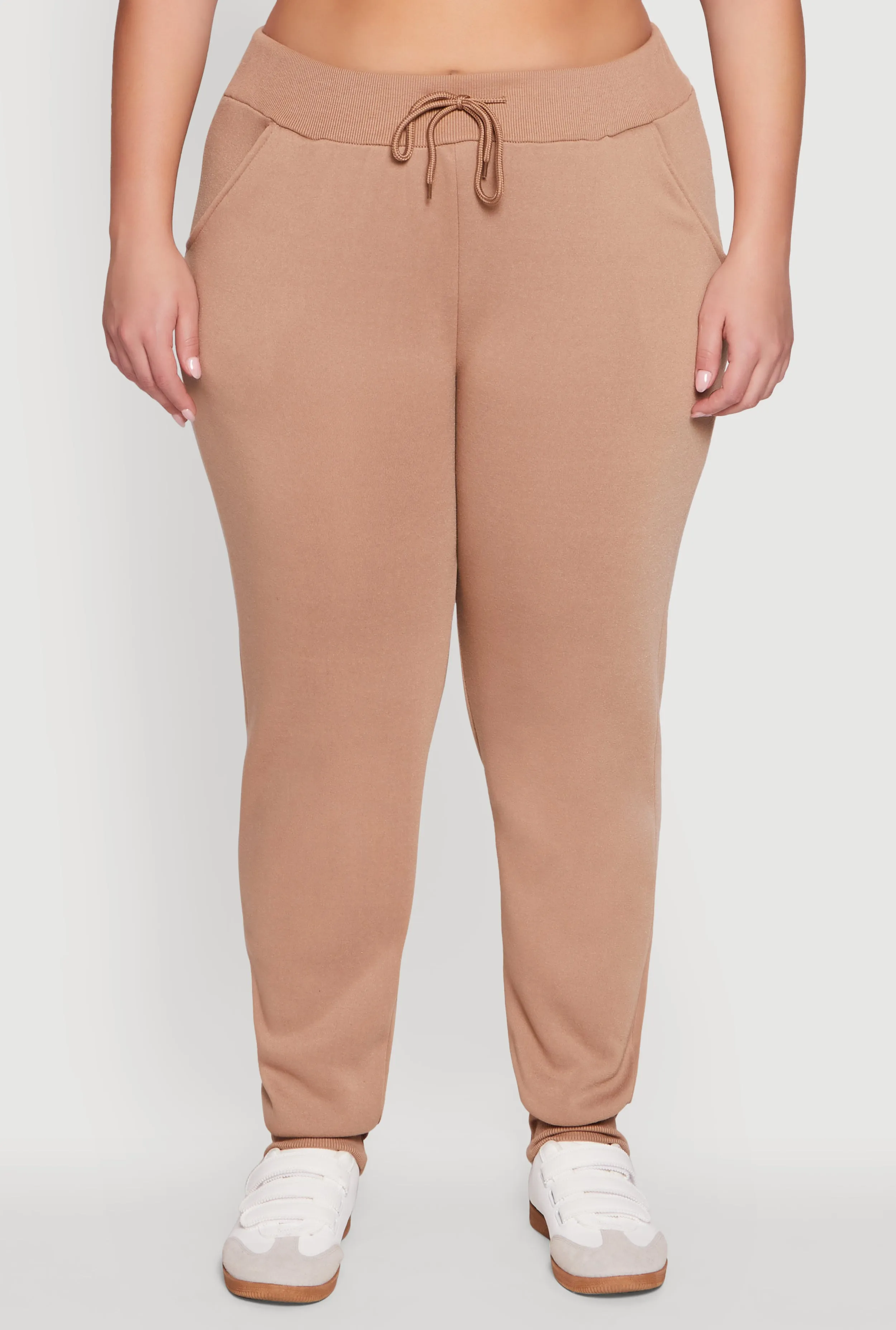 Plus Size High Waisted Fleece Drawstring Waist Joggers sold by Rainbow product image thumbnail 3