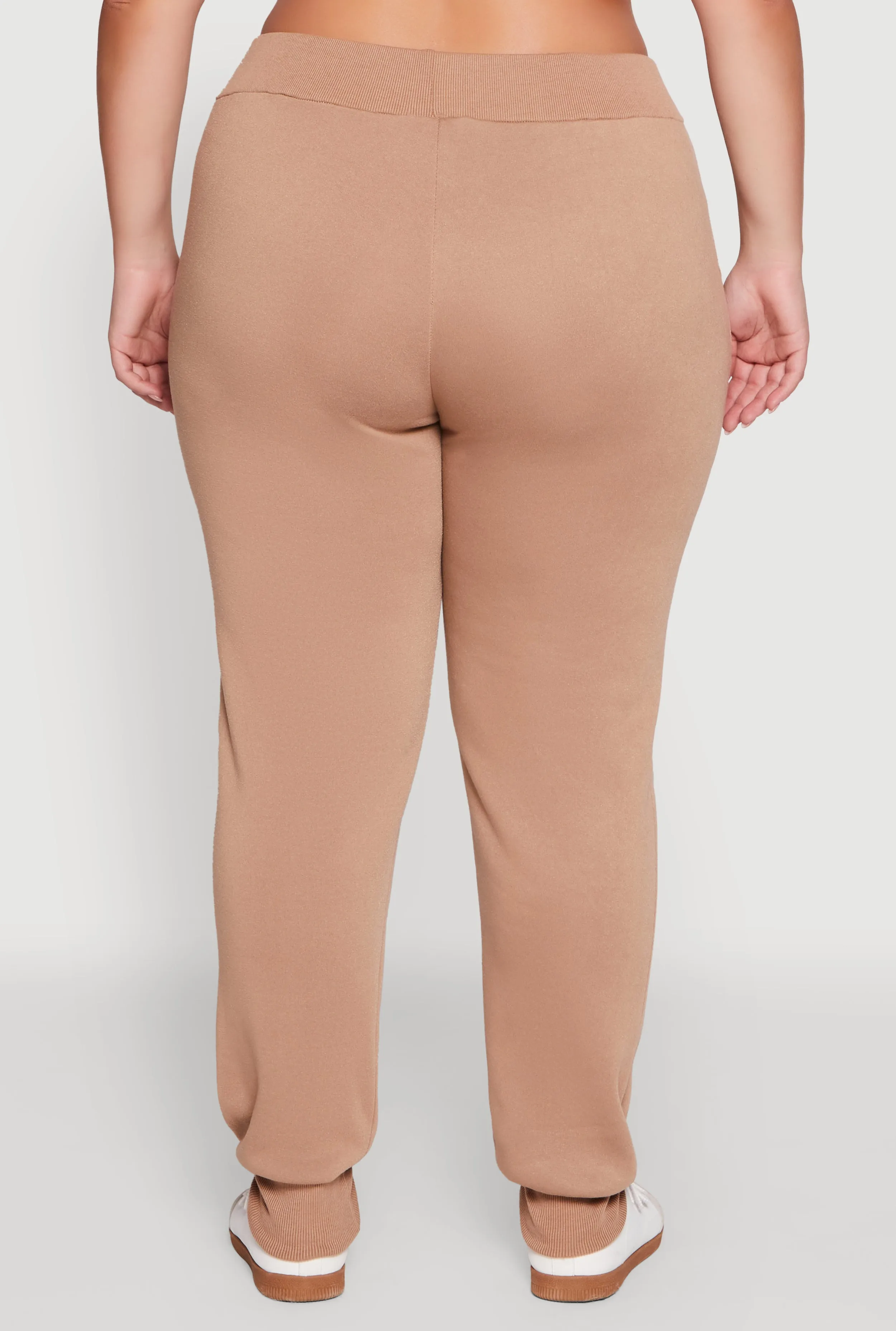 Plus Size High Waisted Fleece Drawstring Waist Joggers sold by Rainbow product image thumbnail 5