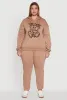 Plus Size High Waisted Fleece Drawstring Waist Joggers sold by Rainbow