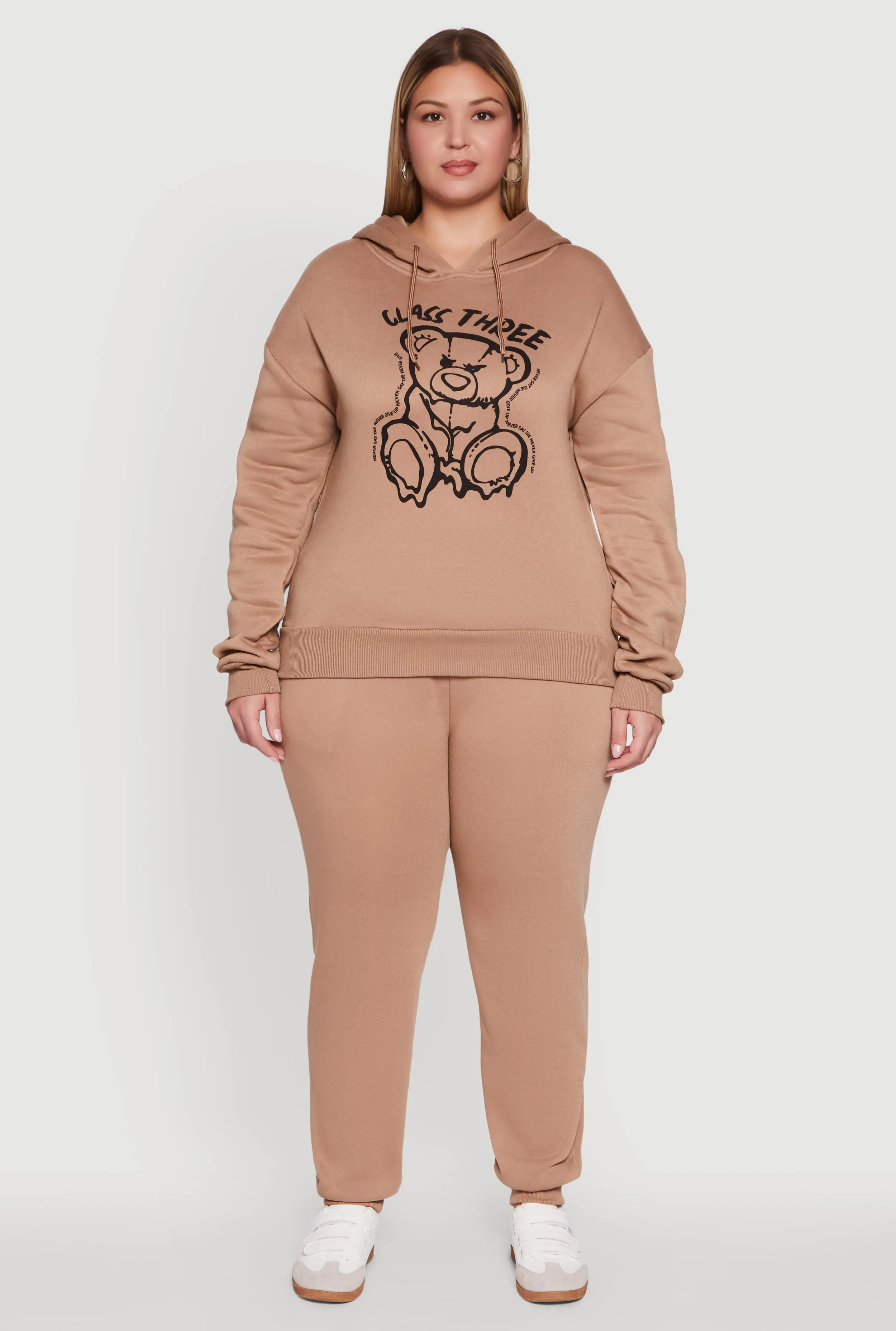 Plus Size High Waisted Fleece Drawstring Waist Joggers sold by Rainbow product image thumbnail 2