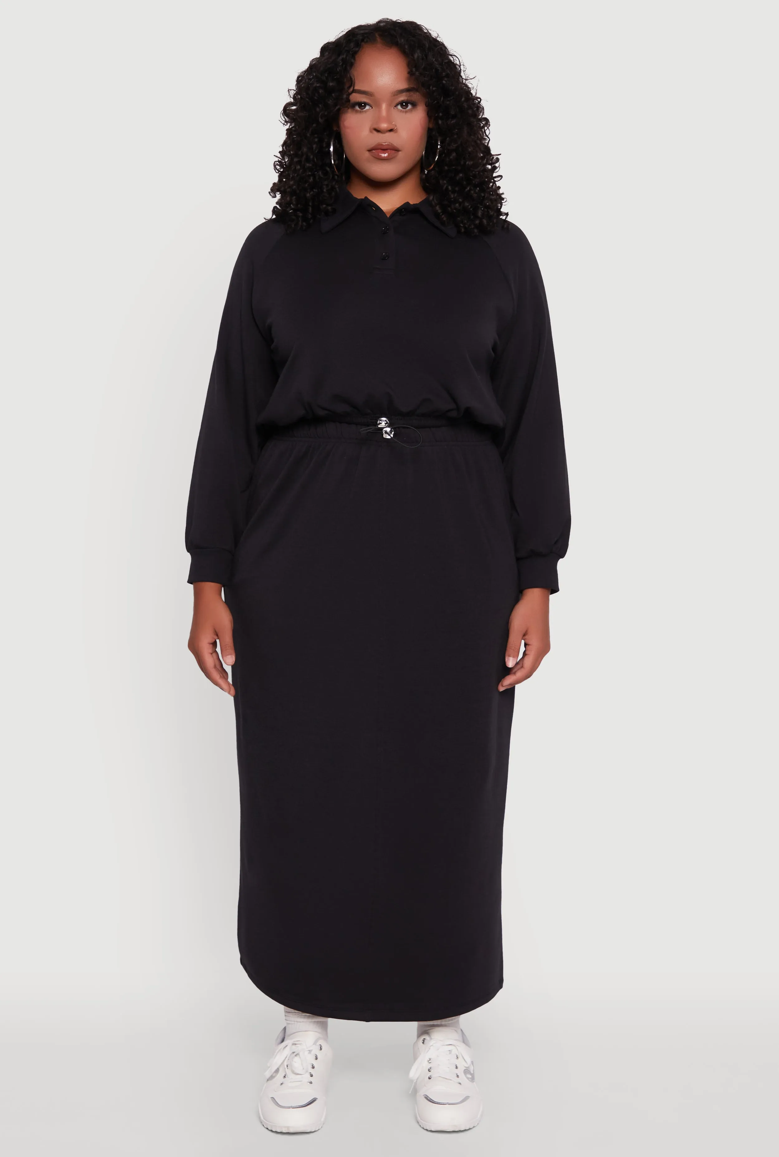 Plus Size Toggle Drawstring Hem Crop Sweatshirt sold by Rainbow product image thumbnail 2