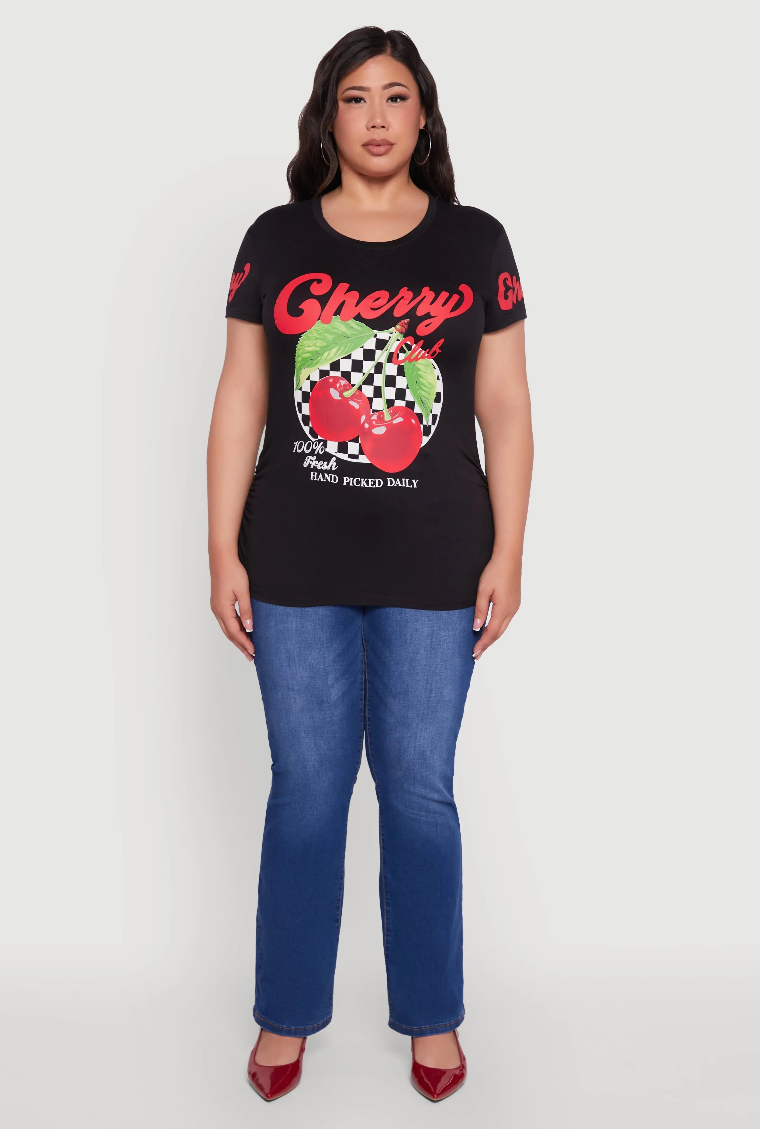Plus Size Cherry Club Graphic T-Shirt sold by Rainbow product image thumbnail 3